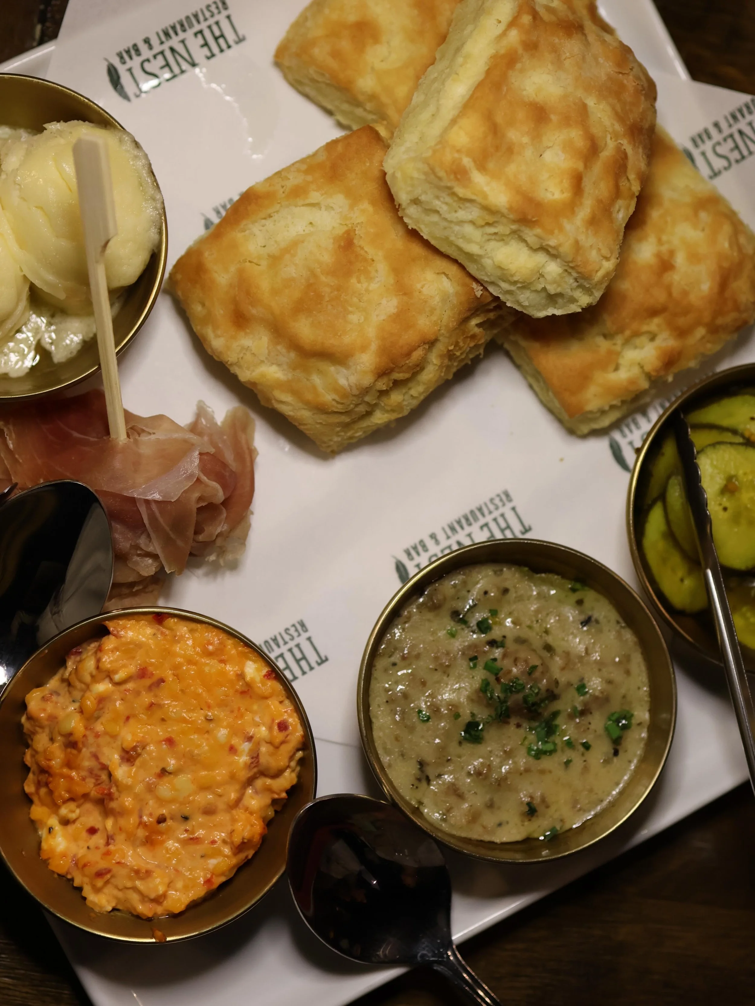 A little bit of everything on our baller biscuit platter