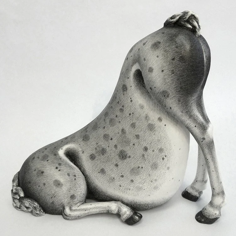 Austyn Taylor, Zeitgeist, 2014, Ebony pencil on ceramic, 12 x 12 x 5 in.