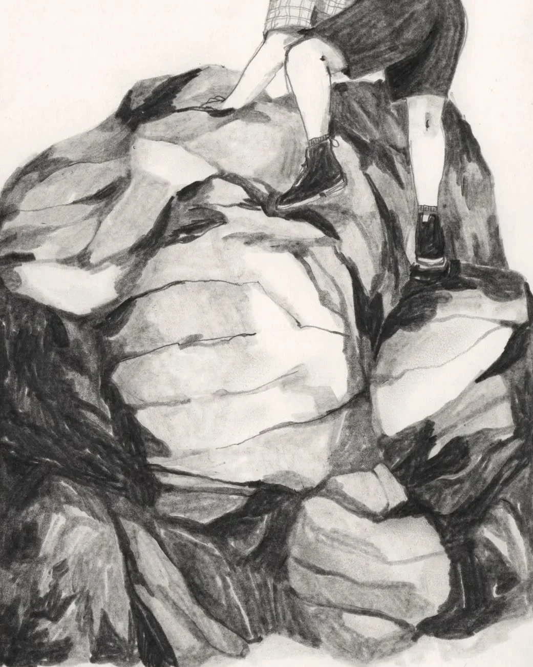 Pam Steenwijk &bull; @pamsteenwijk | Climbing a random boulder during a hike, pencils and graphite stick

#drawing #graphite #pencils #climbing #nature #outdoors