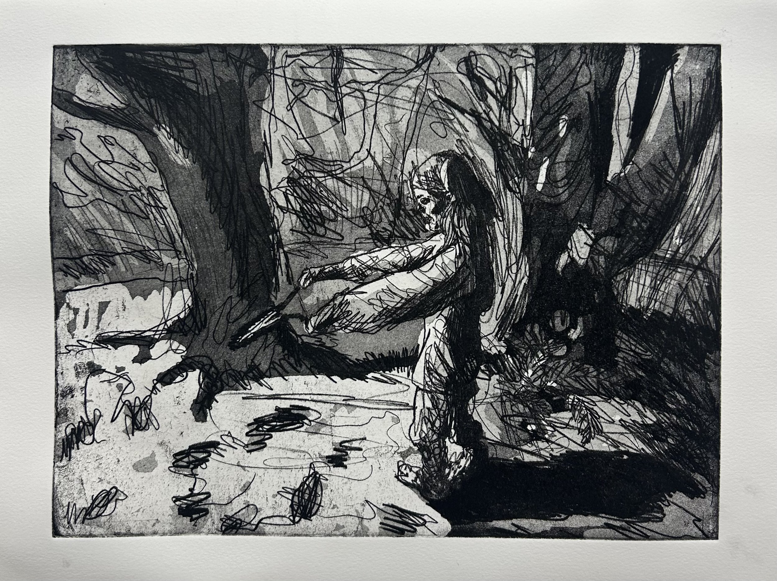 Natalie Jacobs, They Lead Nowhere, Except Perhaps to a Kind of Freedom, 2025, Etching with Aquatint, 8.5 x 11.5 inches