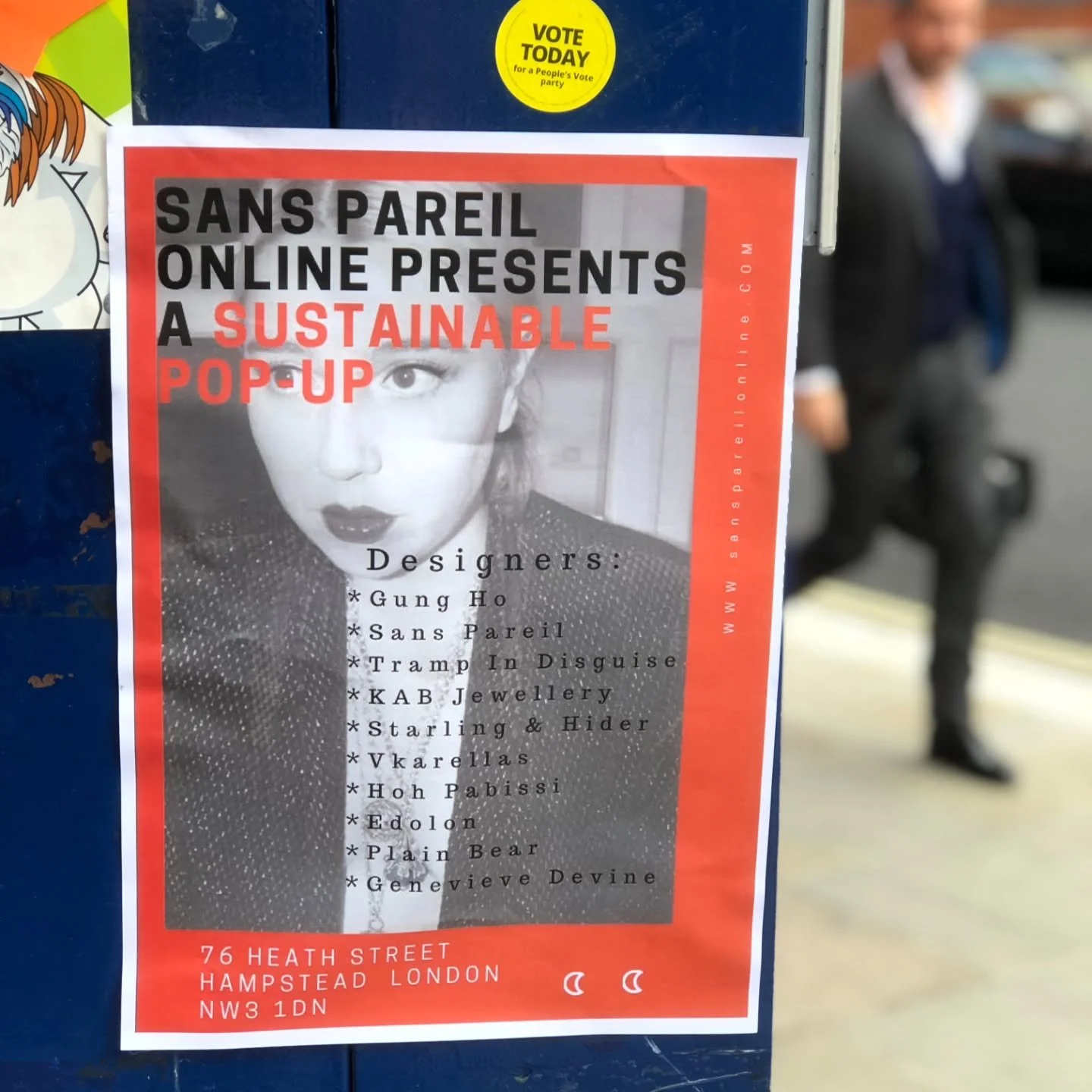A few years ago, while in London, Sans Pareil Online put on a pop-up in Hampstead.

This was a great experience with some amazing local talent, including @hohpabissi @kabjewellery @trampindisguise. Check out the poster for the rest.

2q