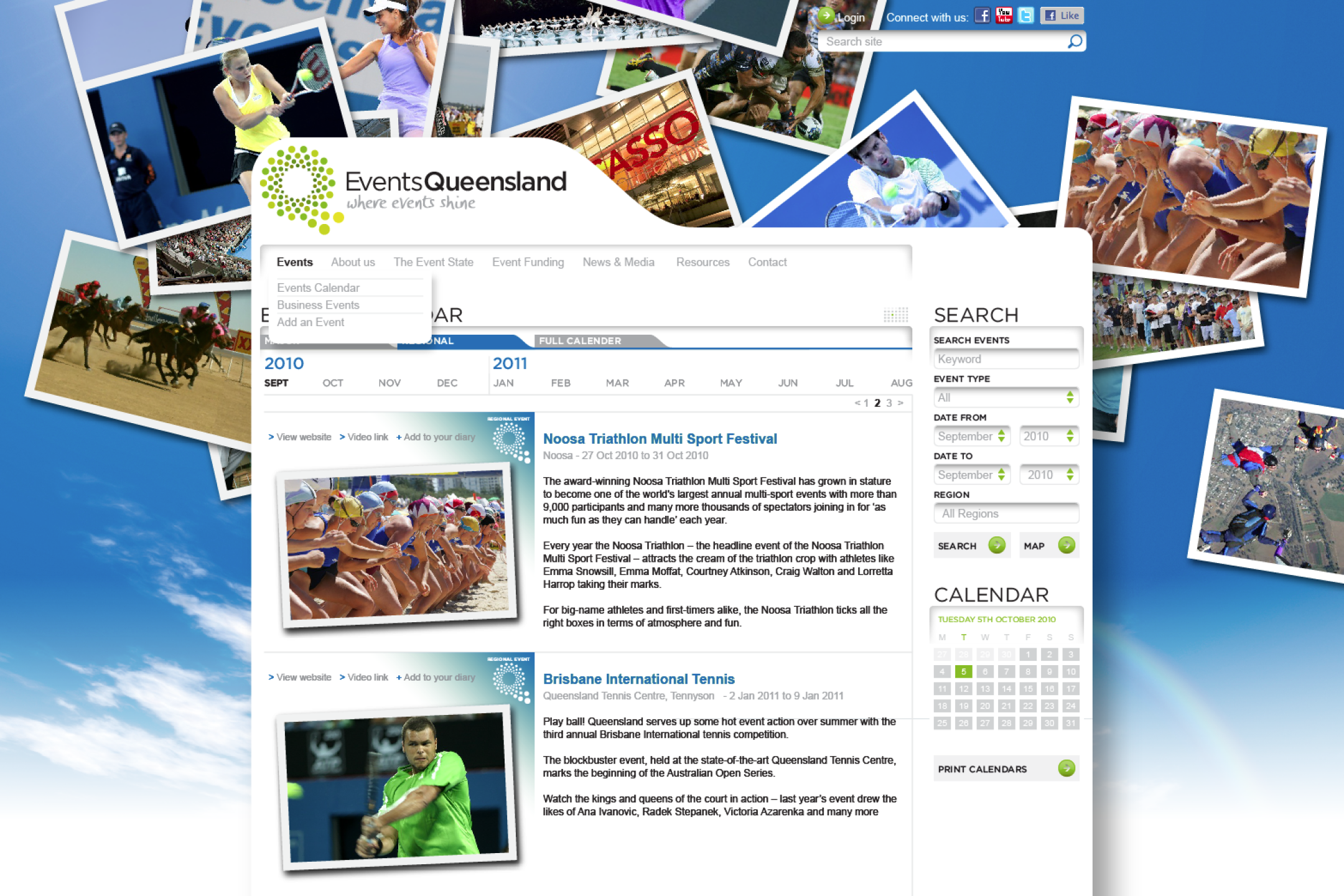Events Queensland: Website