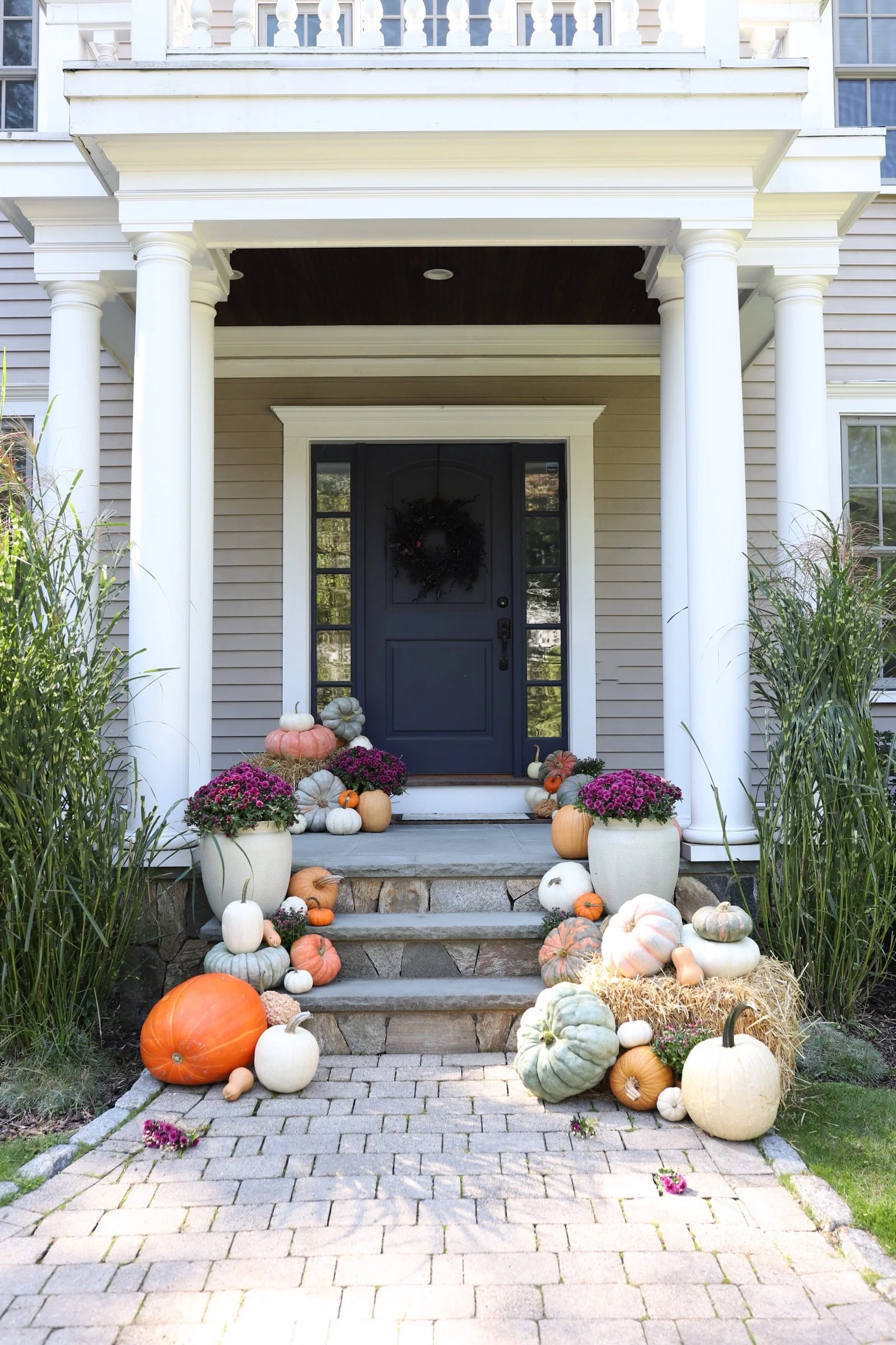 Wellesley Porch Pumpkin Installation.JPG