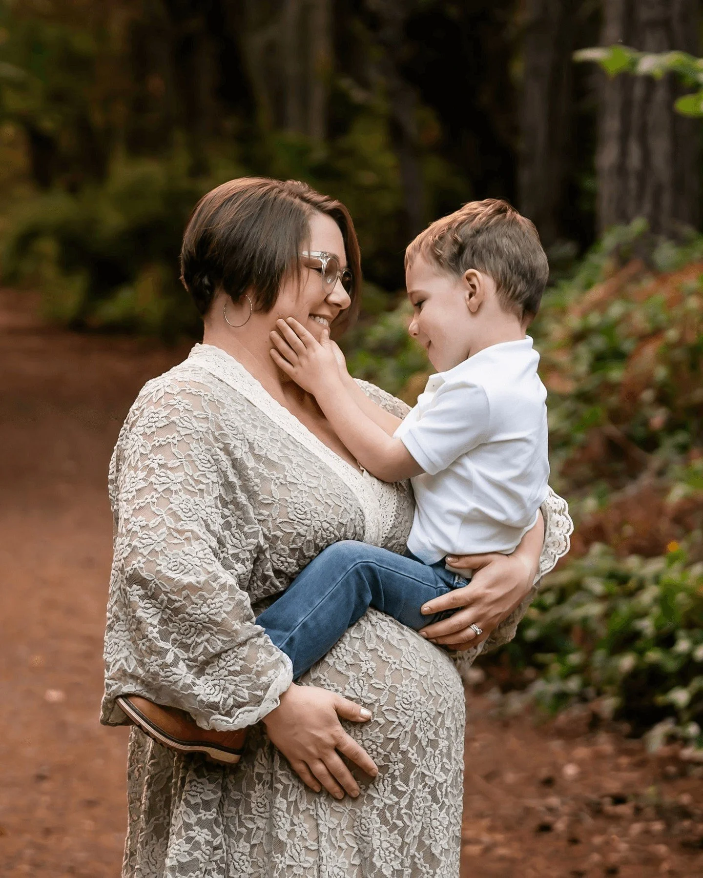Mother and son, such a sweet moment