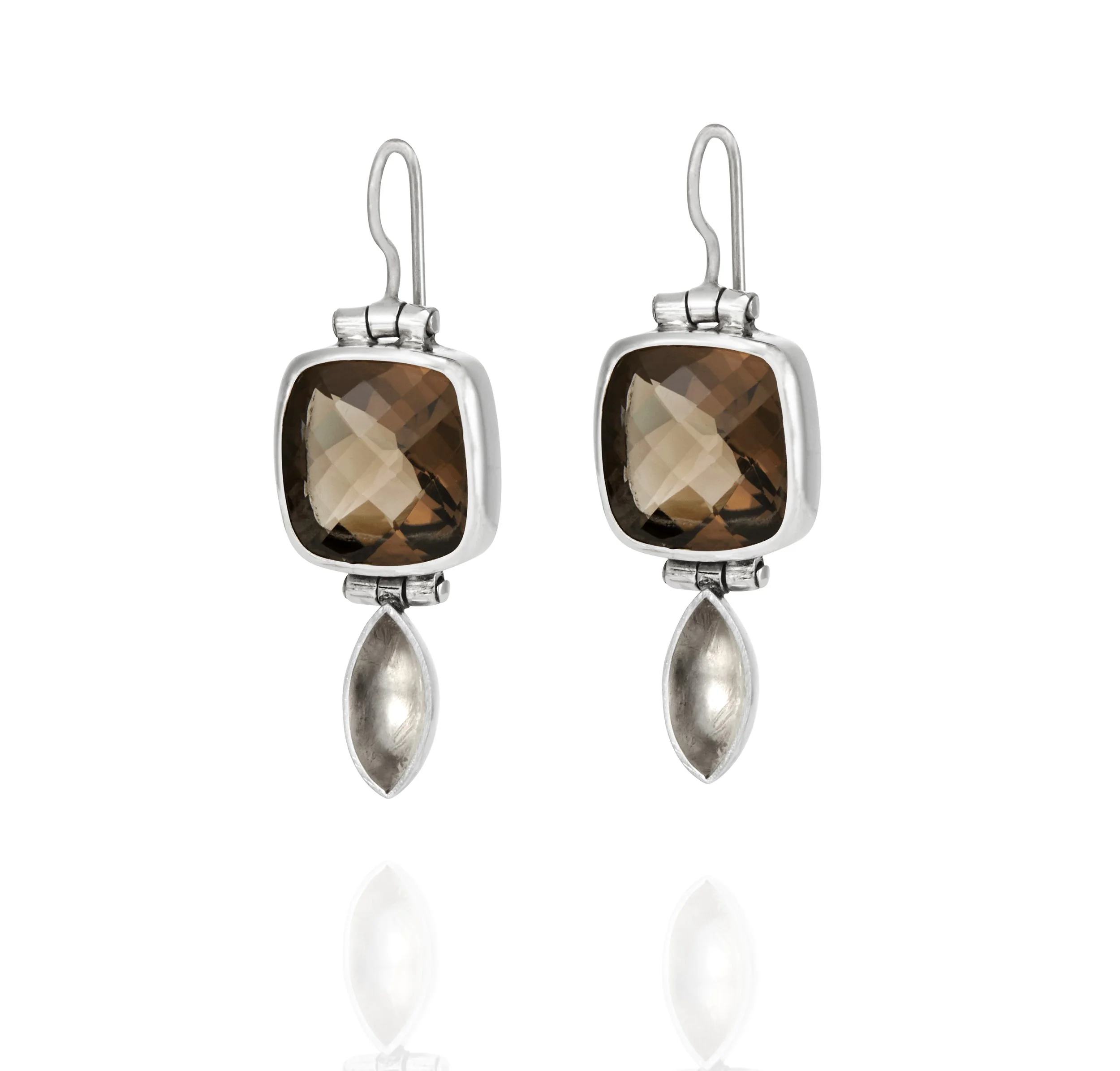 Florentine Earrings with Smoky Quartz
