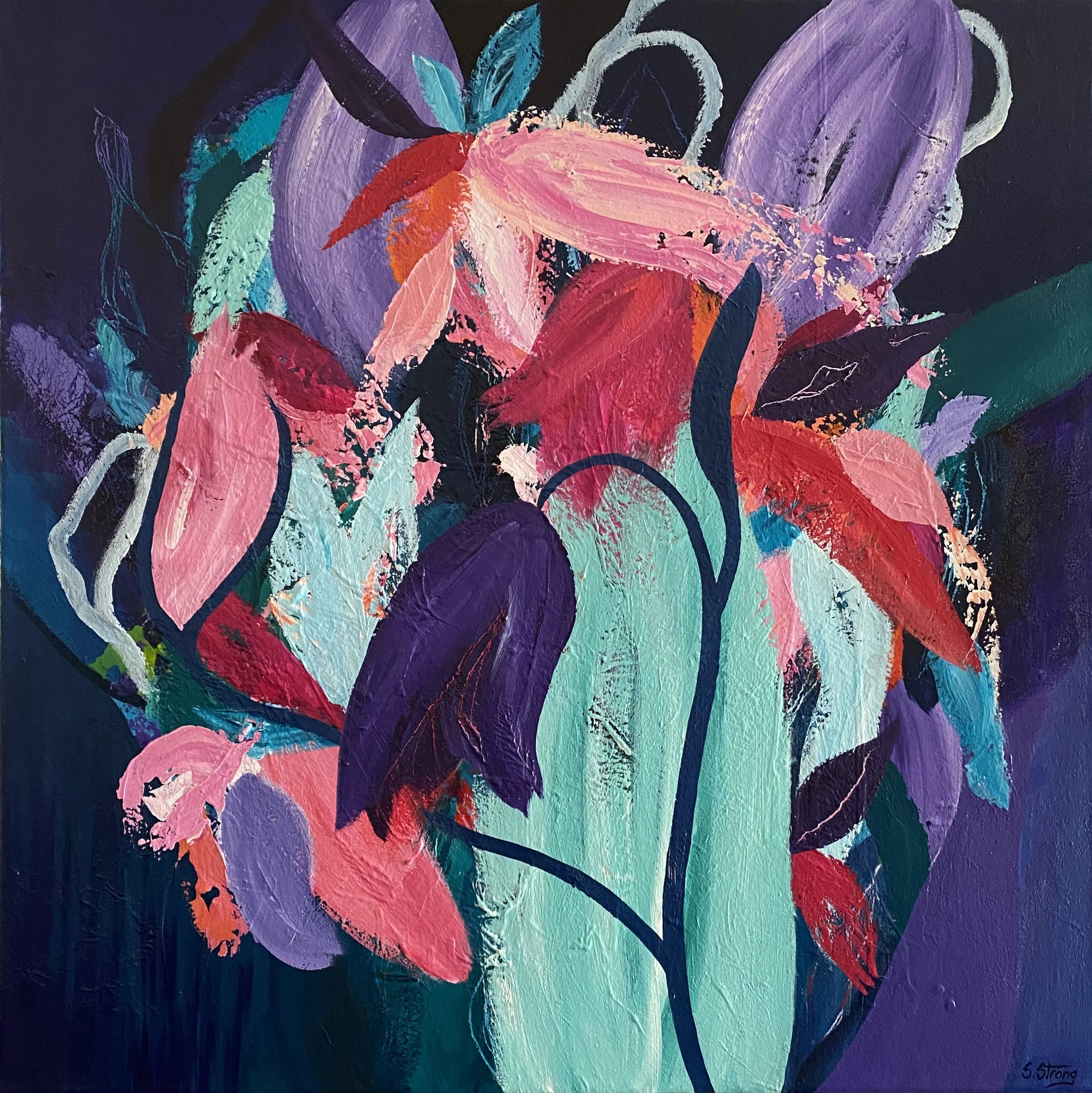 Midnight Blooms
76x76cm