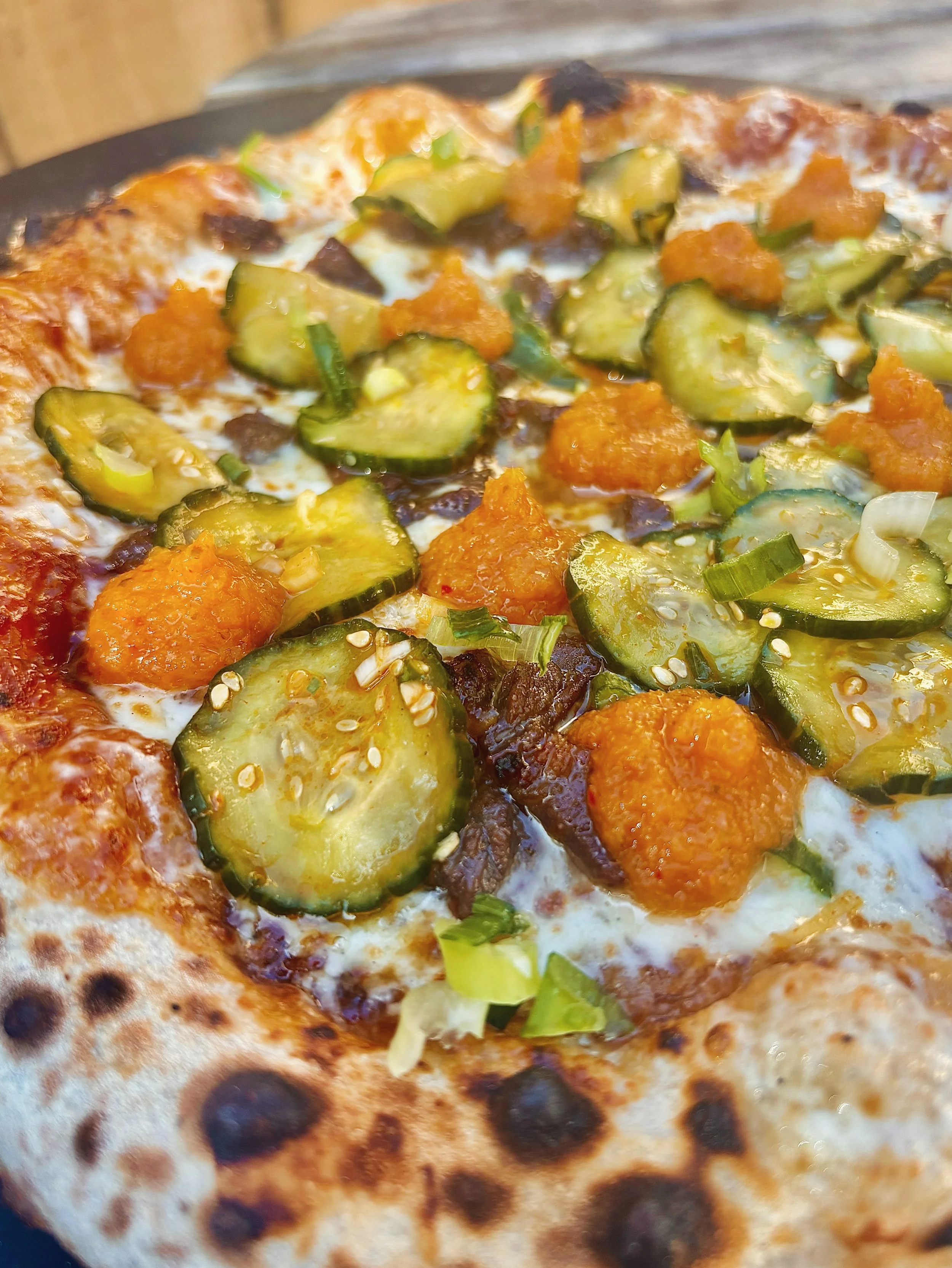 One of our favorite ways to enjoy WeChi: Pizza! And our co-founder @instakyle33 happens to have some sourdough chips and a @gozney pizza oven (and isn&rsquo;t afraid to use it lol). 

🍕 Some recent favorites out of the oven include:

**Korean BBQ Pi