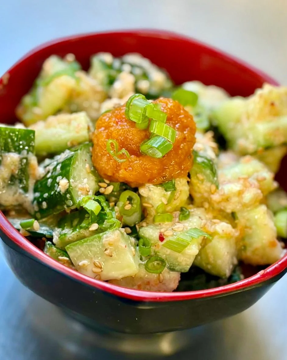 👇Big Wave x WeChi specials for Saturday!

🥒 WeChi Cucumber Side Salad, tossed with Original WeChi - simple, crisp, zingy and delicious.

🍚 Spicy WeChi Mayo - add to any bowl for free! Chef Lucas says &ldquo;It&rsquo;s especially bomb on the pork b