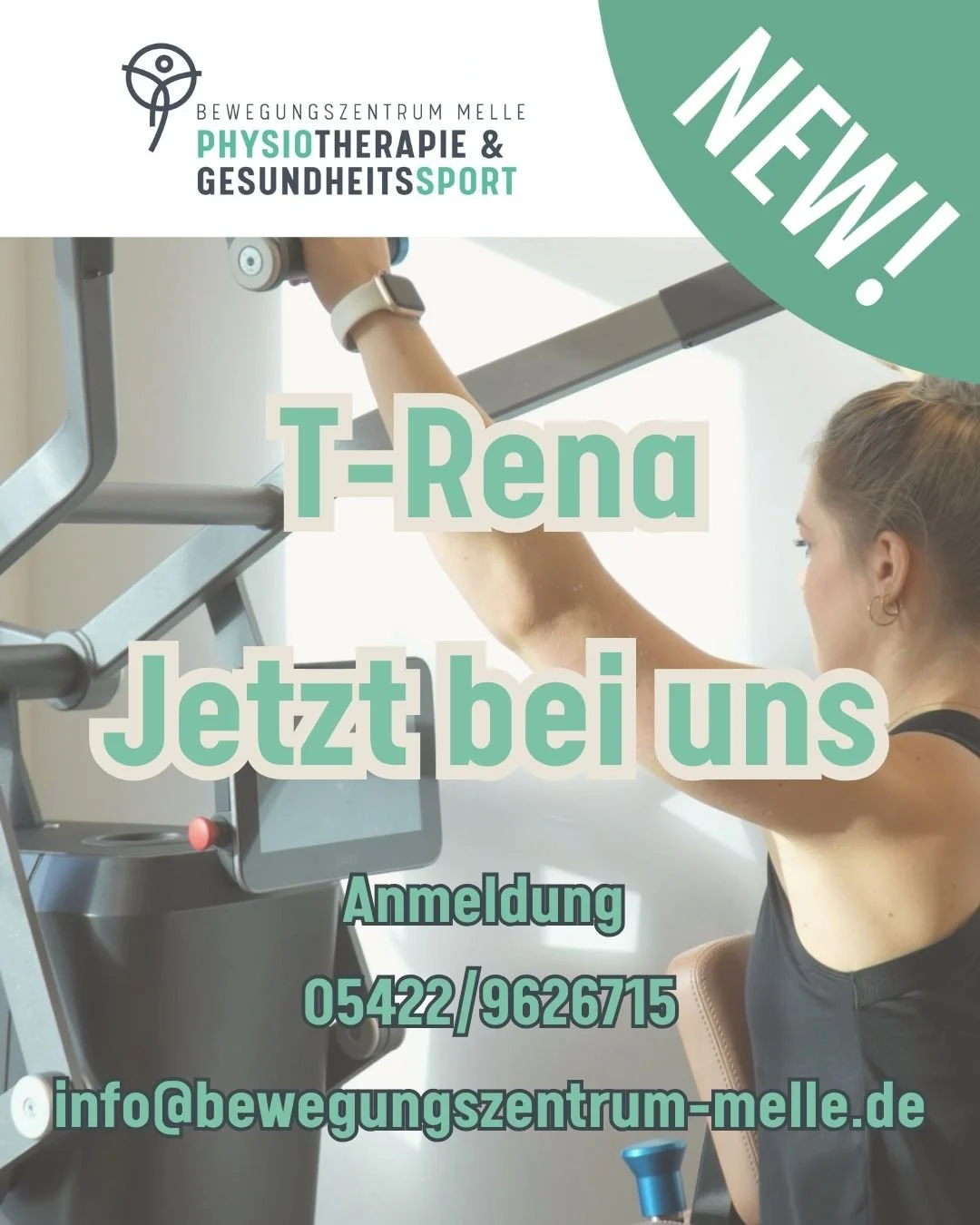 🌟 Neuigkeiten bei uns: T-Rena ist da! 🌟

Wir freuen uns, euch ab heute unser neues Nachsorgeprogramm T-Rena vorstellen zu k&ouml;nnen! 🎉

Was ist T-Rena?
T-Rena ist ein speziell entwickeltes Nachsorgeprogramm, das direkt im Anschluss an eine Rehab