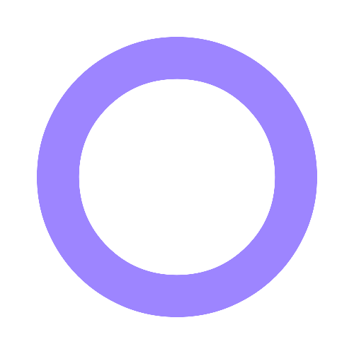 A circular purple ring on a black background.