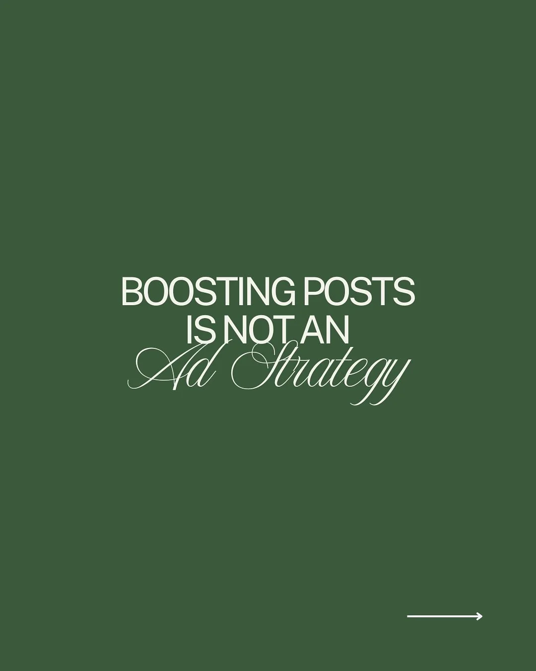Hitting boost on a post is NOT the same as running ads.

Boosting is like throwing spaghetti at the wall and hoping it sticks 🍝 No real targeting, no testing, no clear goals.

A real ad strategy?&nbsp;
- You choose WHO sees your ads
- You control WH