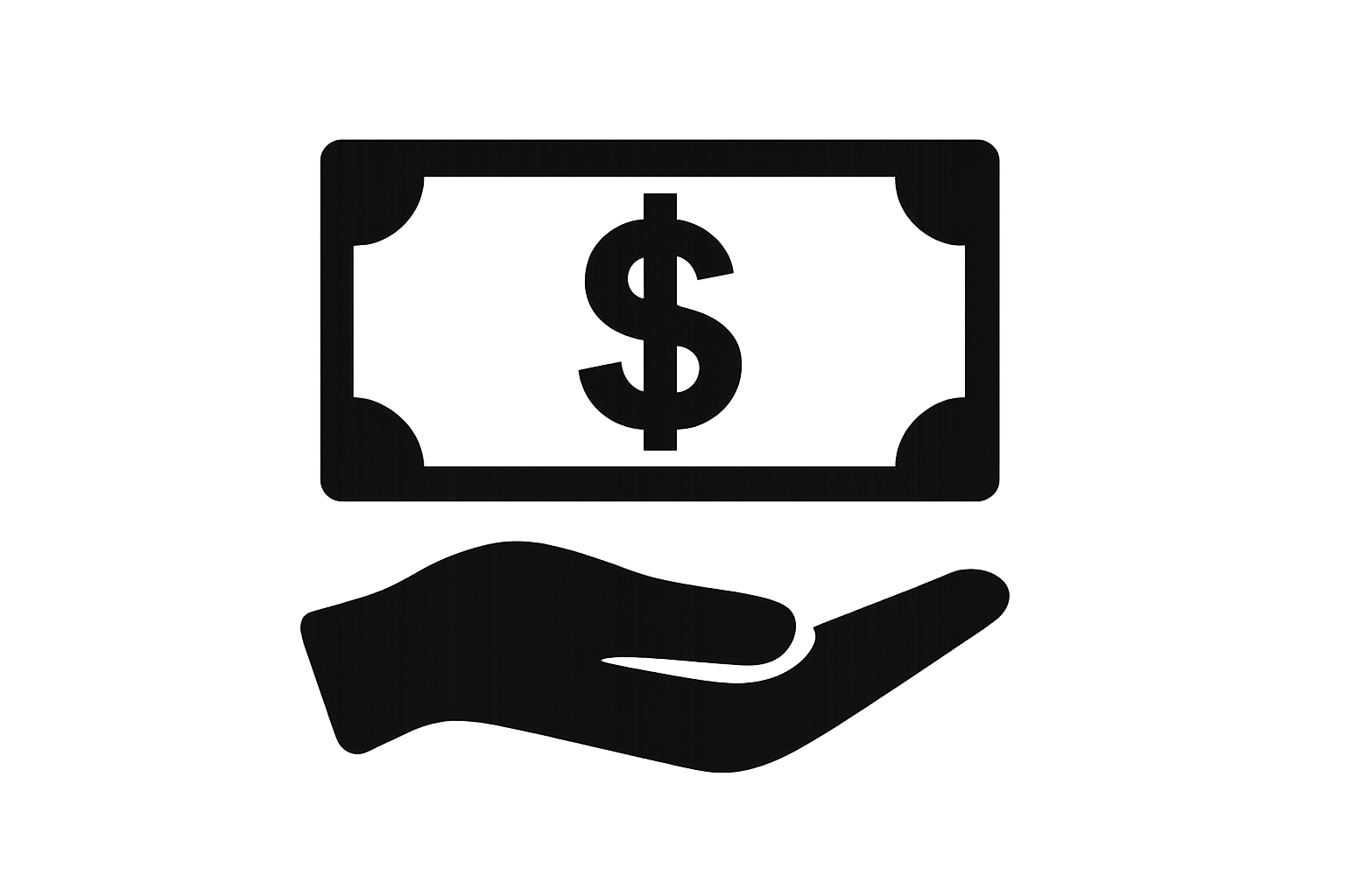 En hand som håller i en dollar sedel.