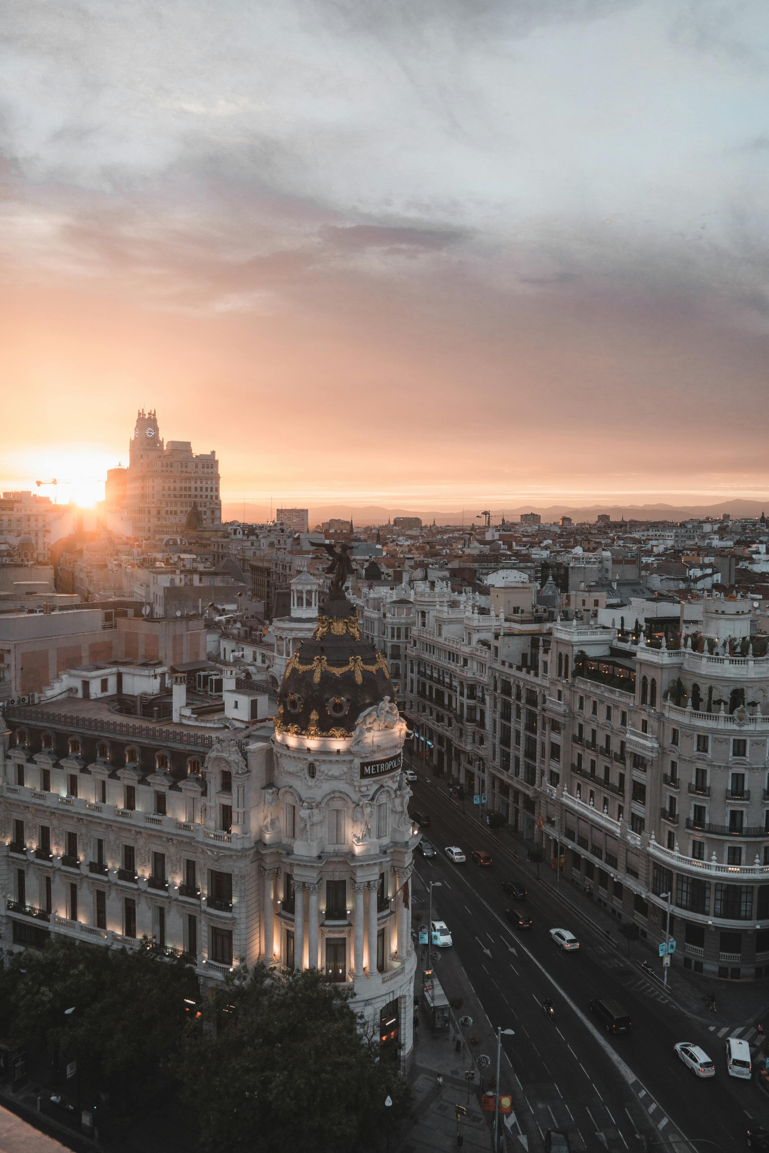 Sunset in Madrid, Spain