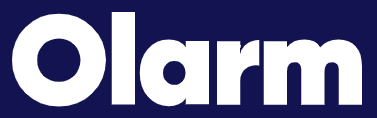 Bold white text spelling 'Olarm' on a dark background.
