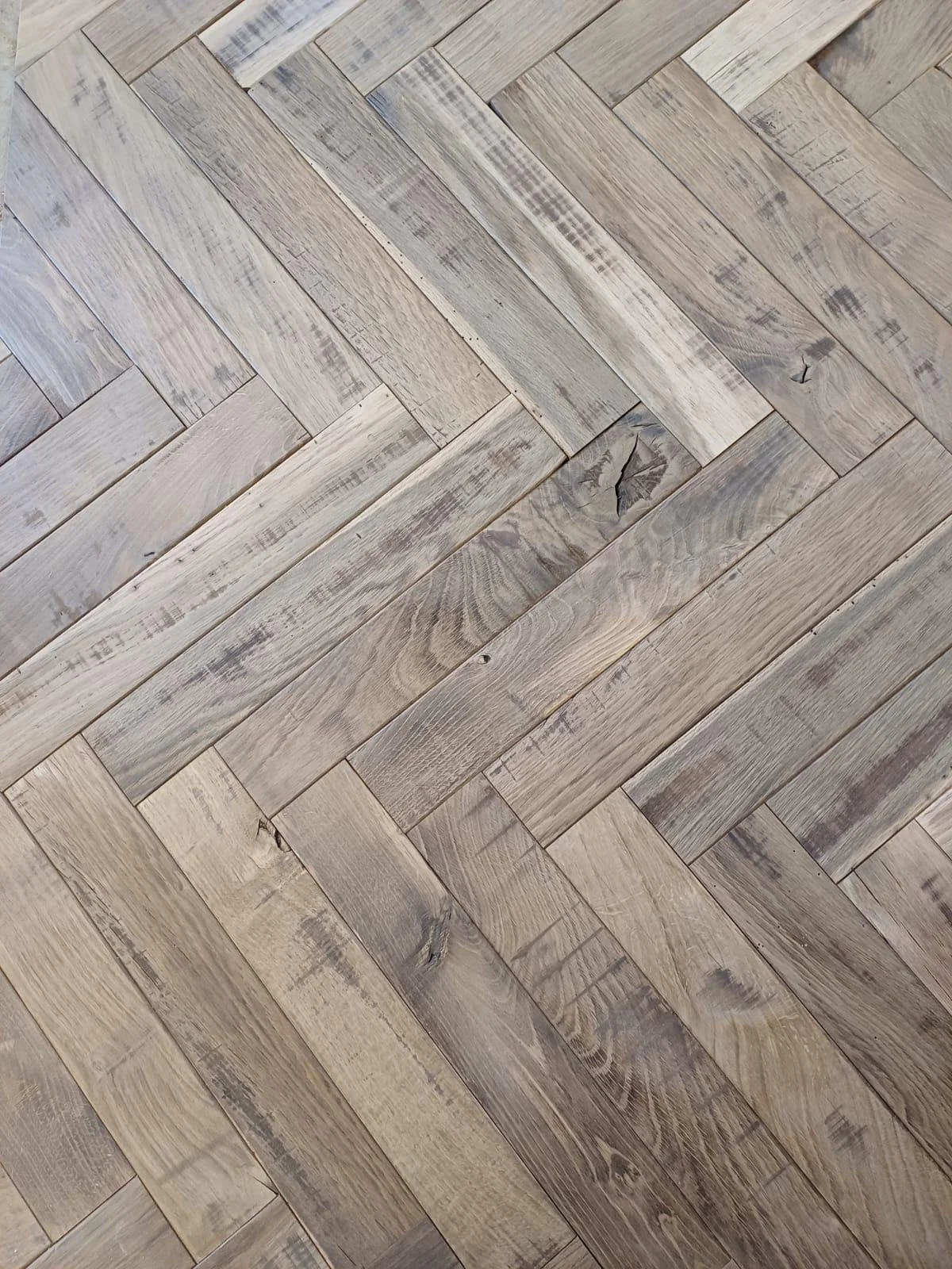 reclaimed herringbone solid oak