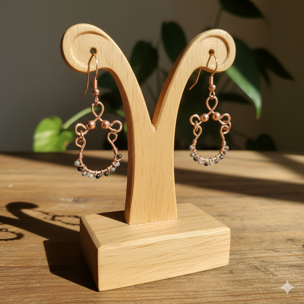 Black Rutilated Quatrz Earrings