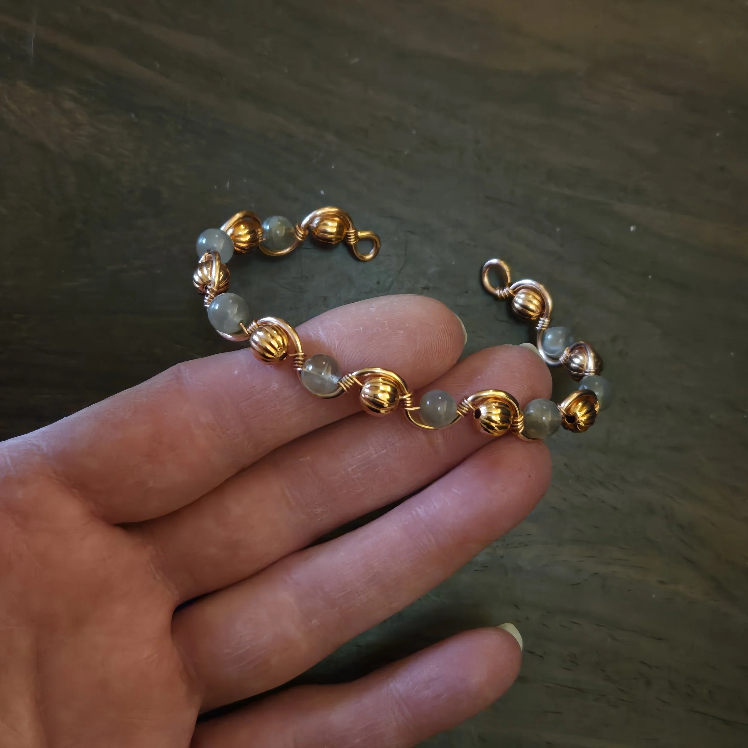 Black Moonstone Beaded Bracelet