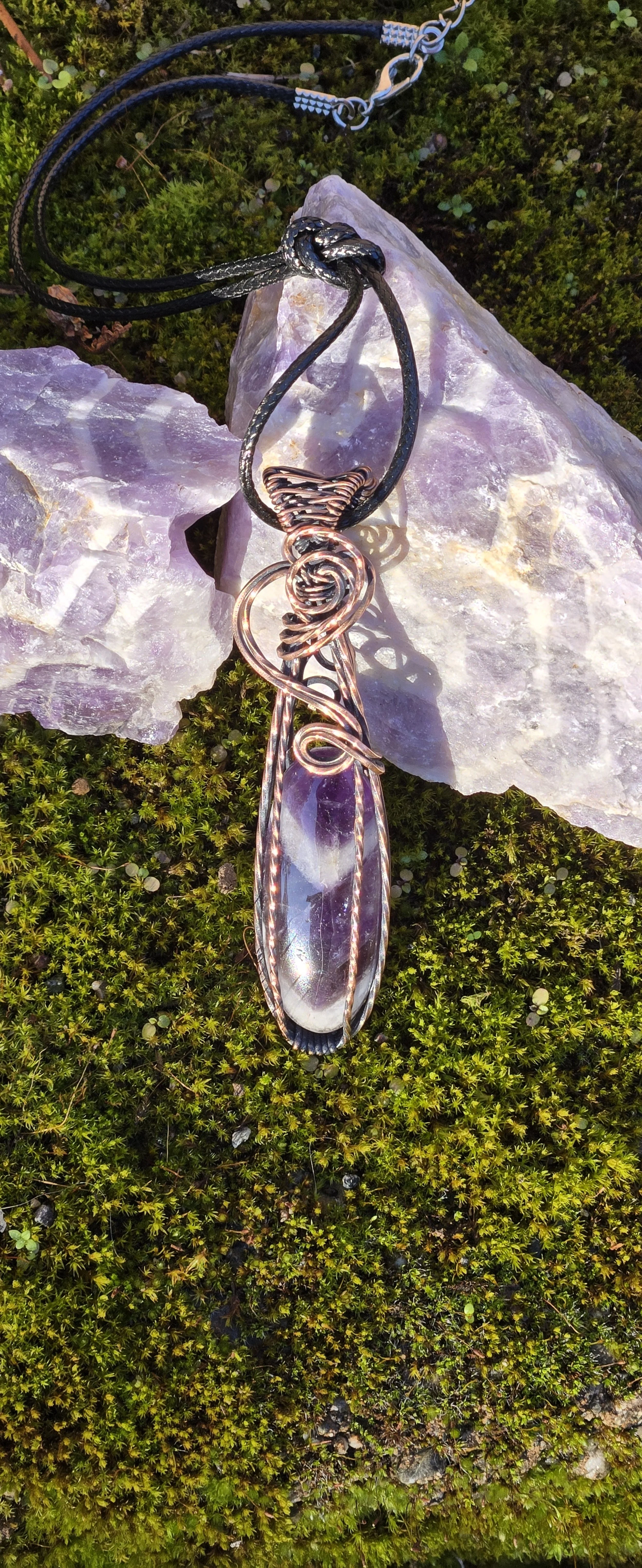 Chevron Amethyst Pendant