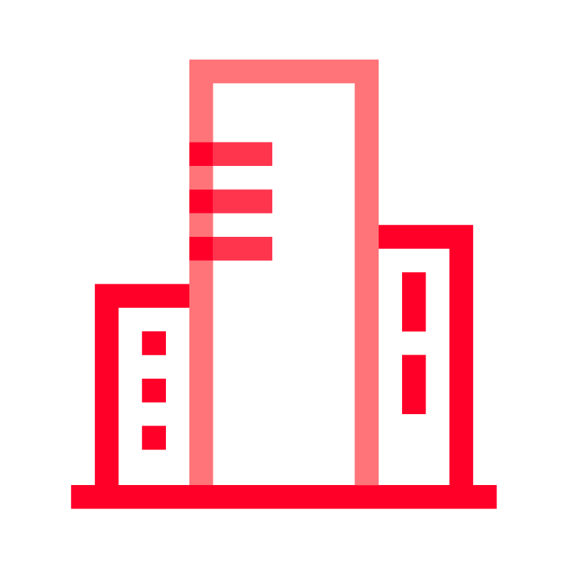 Ikon som ser ut som ett flerfamiljshus