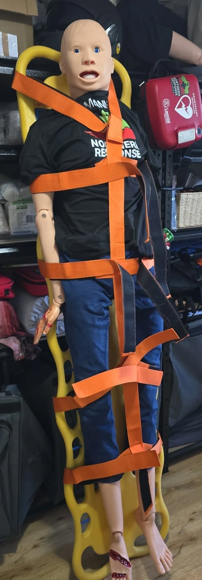 Manny practicing his Remote First Aid