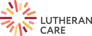 Lutheran Care logo with a circular design made of multicolored rectangular shapes and the words "Lutheran Care" next to it.