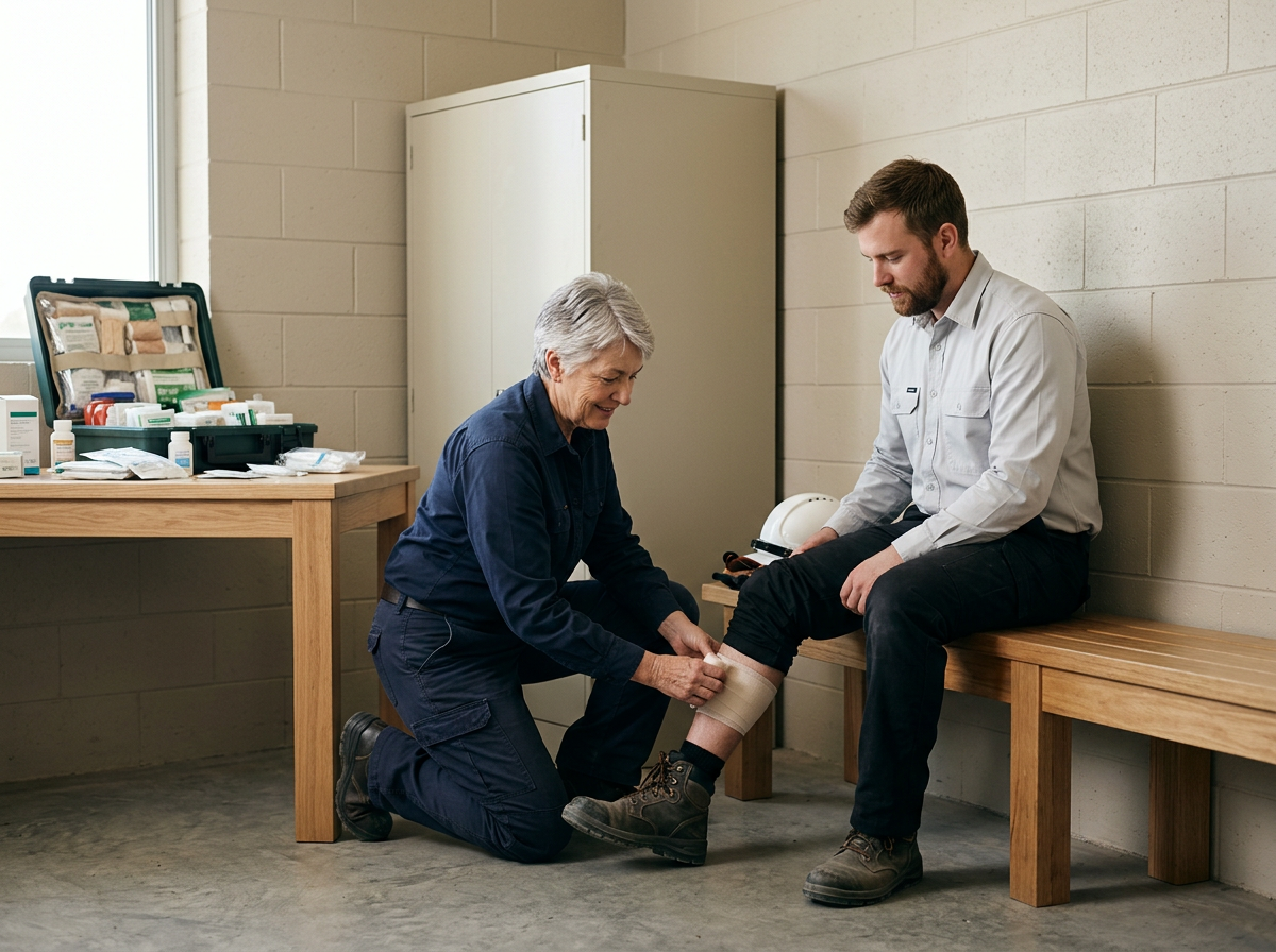 First aid training in a workplace environment
