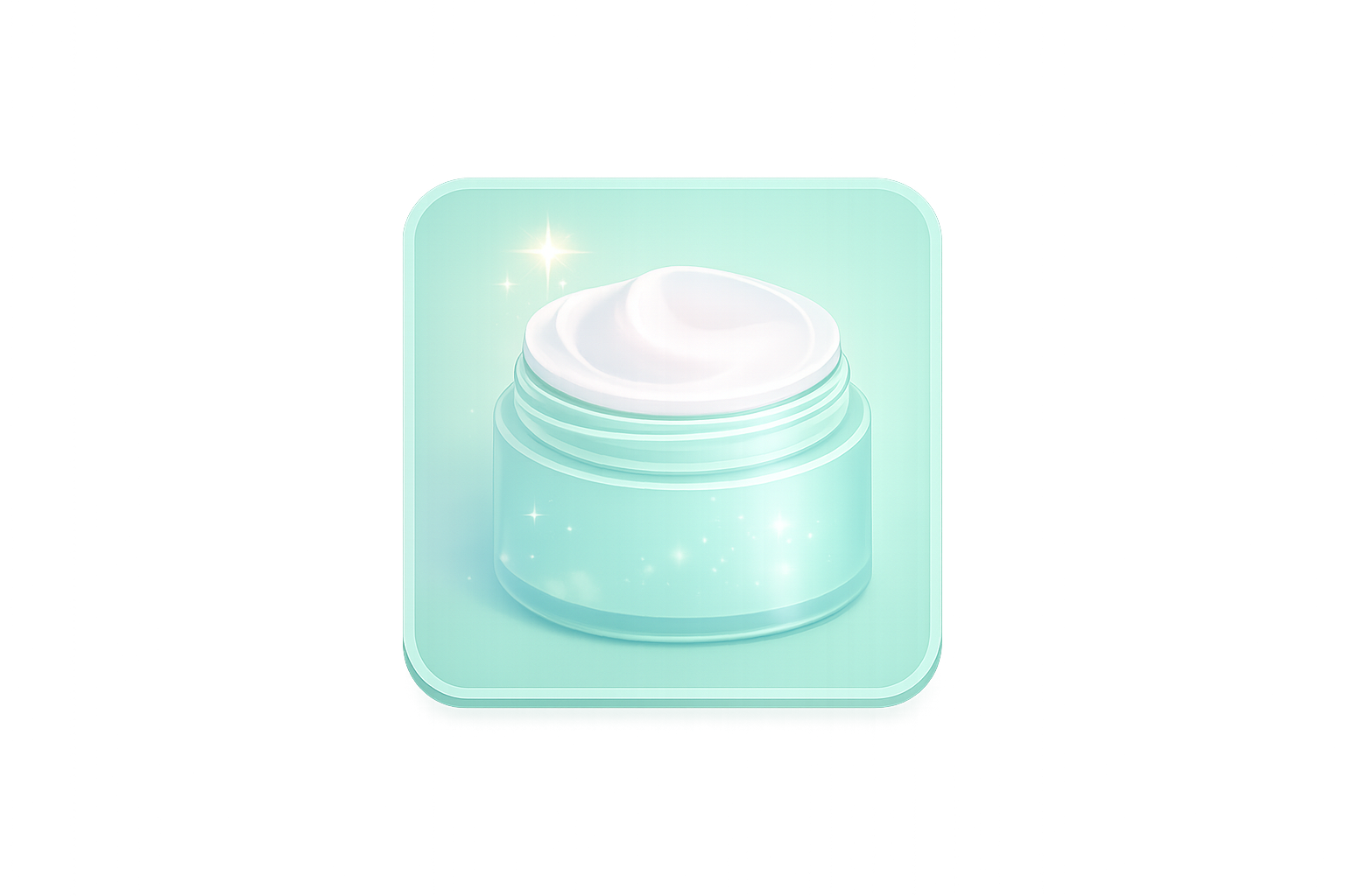 Pot de crème de soin ou cosmétique avec effet lumineux et étincelles