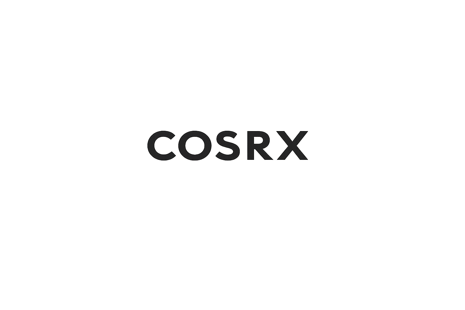 Logo de la marque COSRX sur un fond blanc