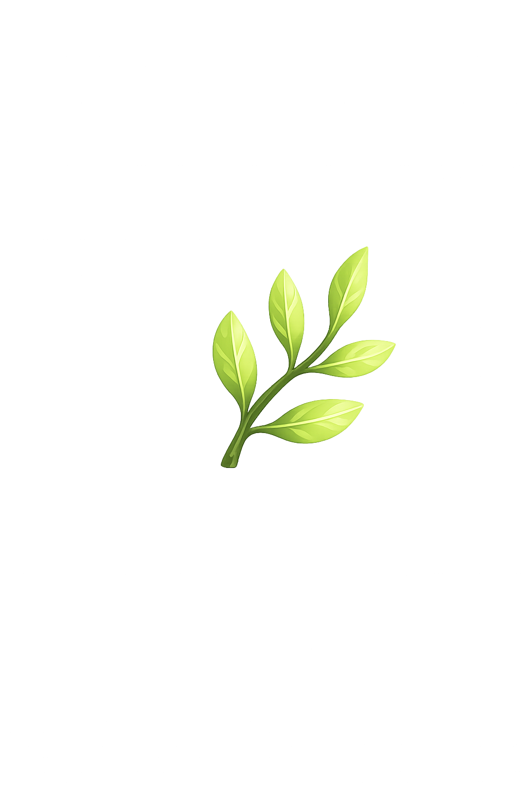 Une branche avec des feuilles vertes devant une scène de lumières colorées et un fond sombre.