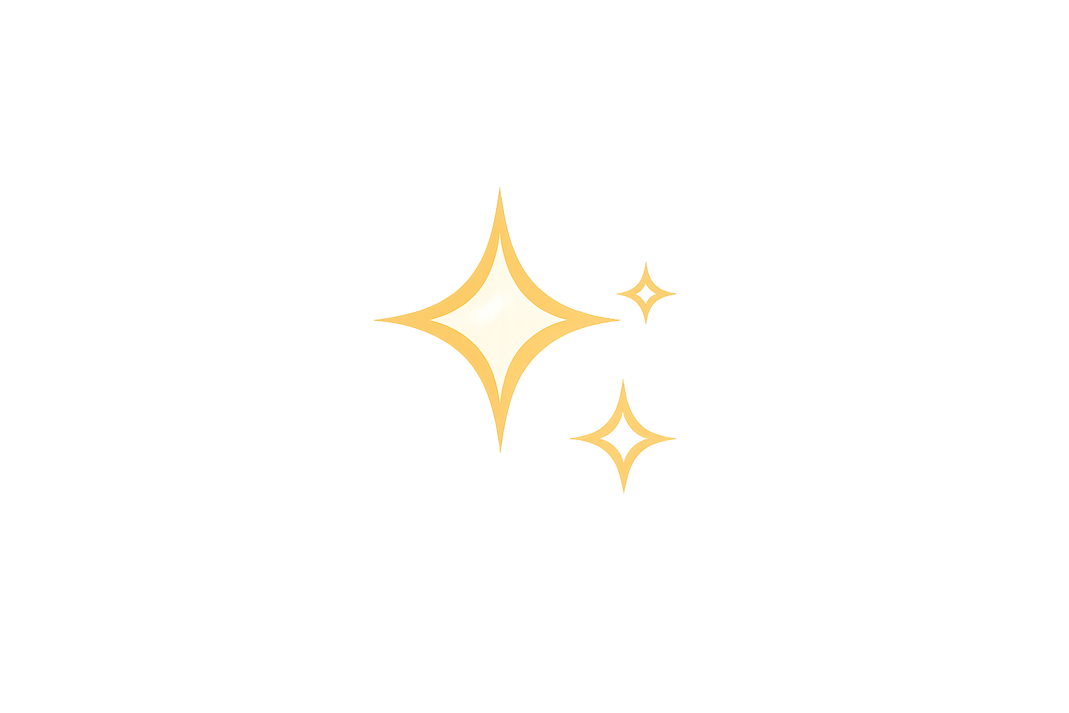 Quatre étoiles lumineuses dorées sur un fond gris dégradé