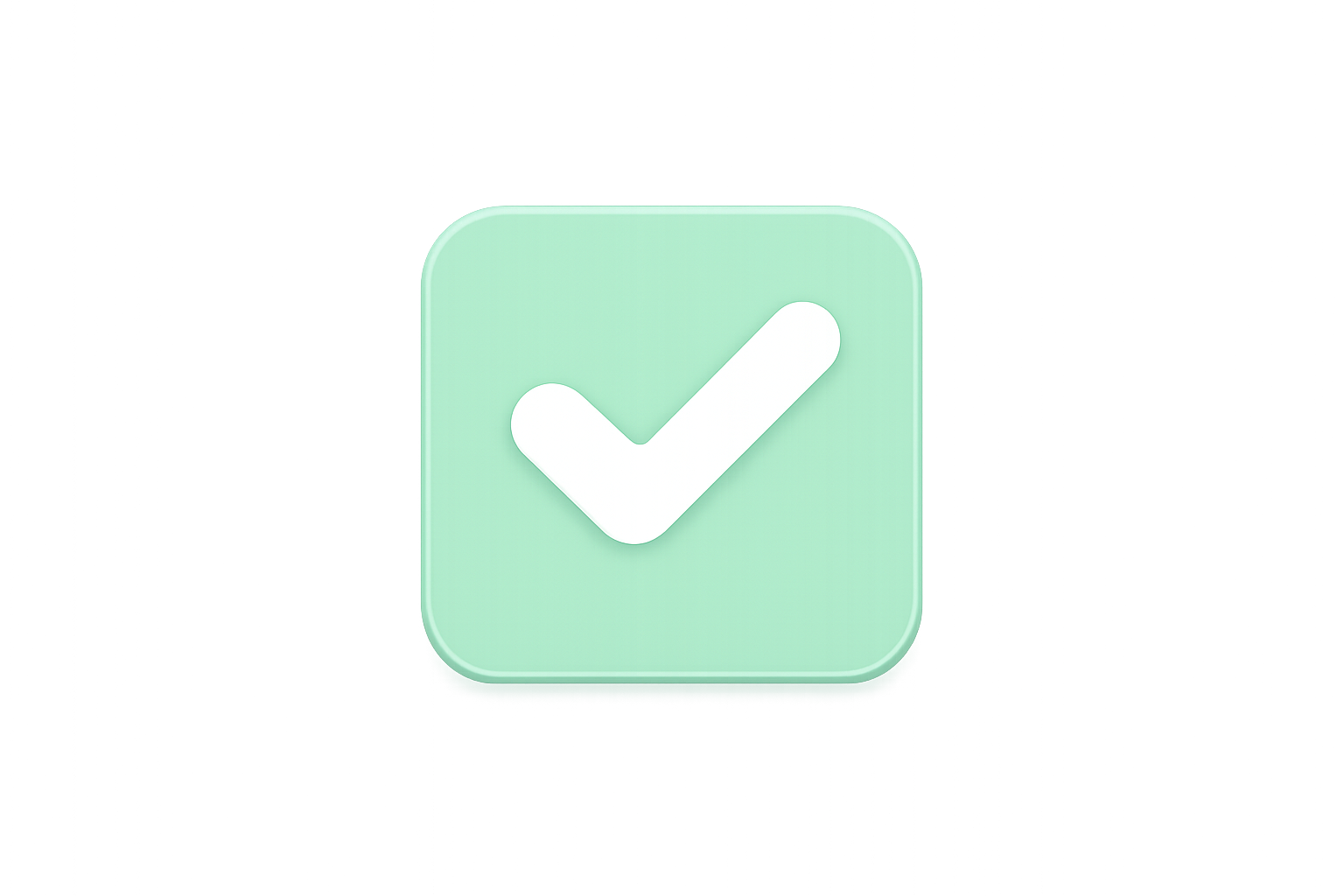 Icône de coche blanche sur fond vert lumineux, symbolisant l'approbation ou la validation.