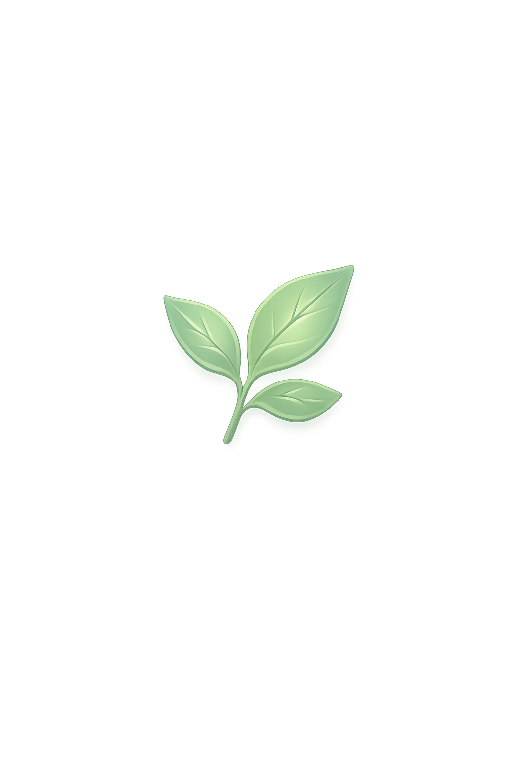 Une illustration de feuilles vertes avec un effet néon sur un fond dégradé orange à marron.