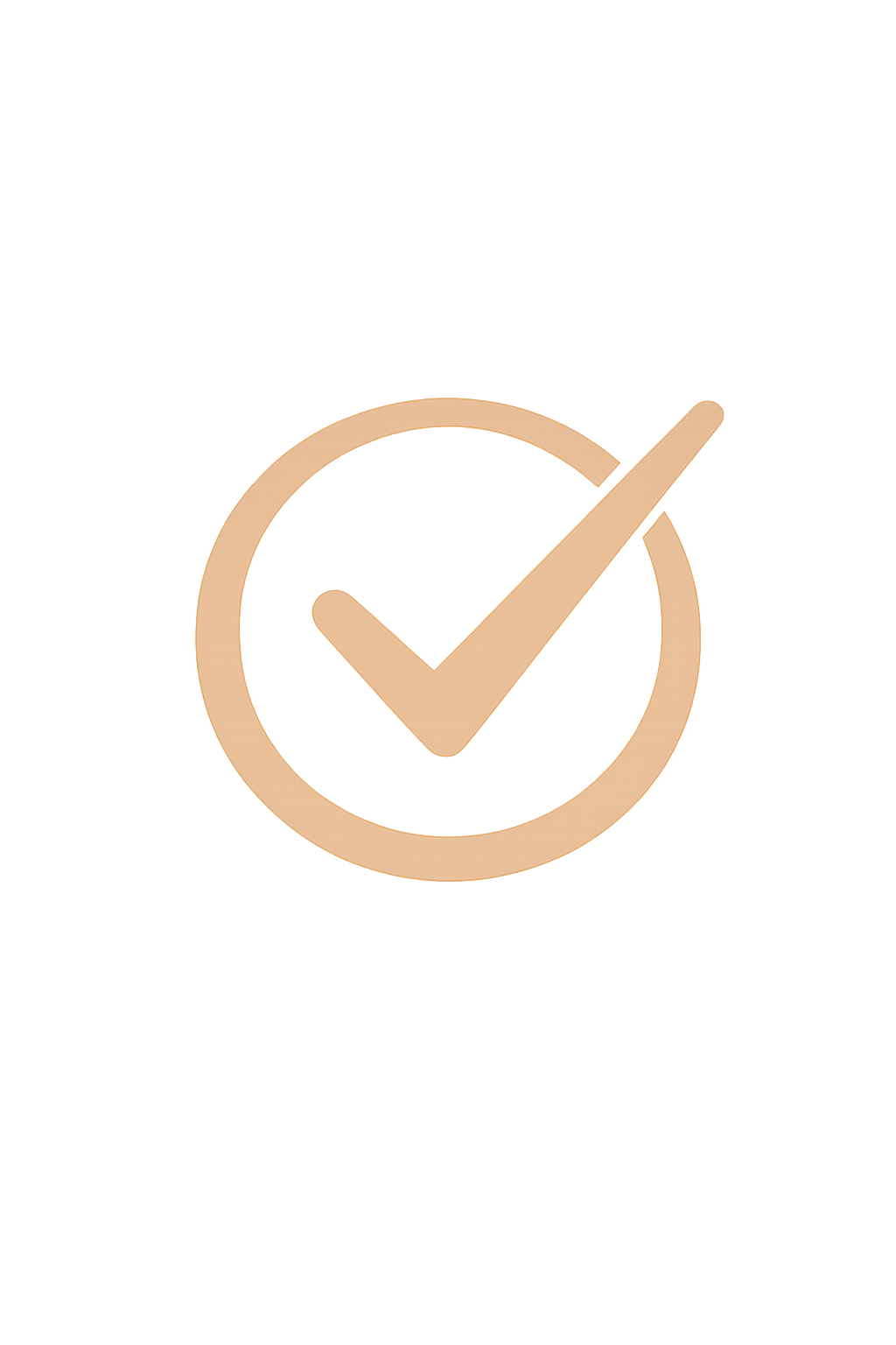 Vérification et validation, symbole d'une coche dans un cercle.