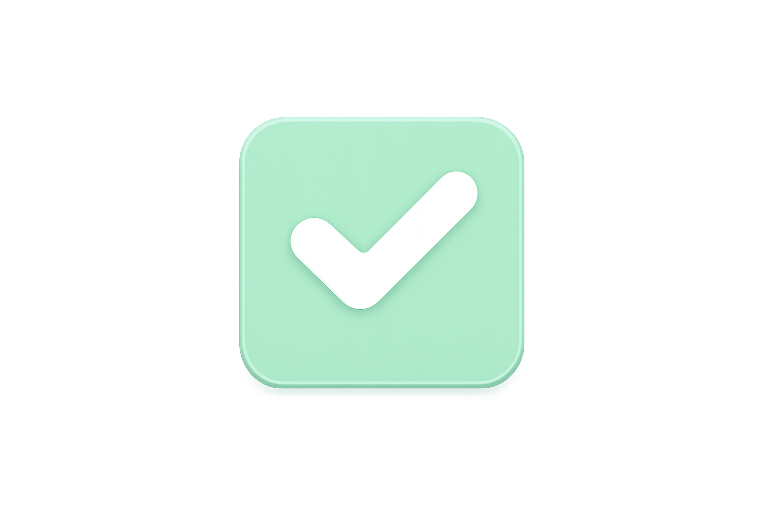 Icône d'une coche blanche sur un fond vert lumineux.