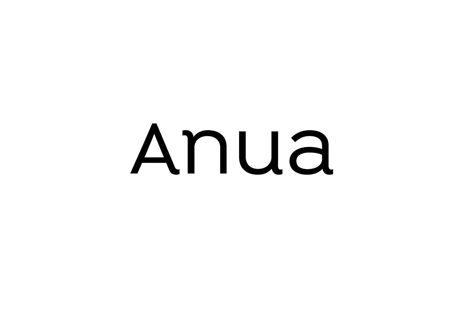 Le mot 'Anua' écrit en gros caractères noirs sur un fond blanc.