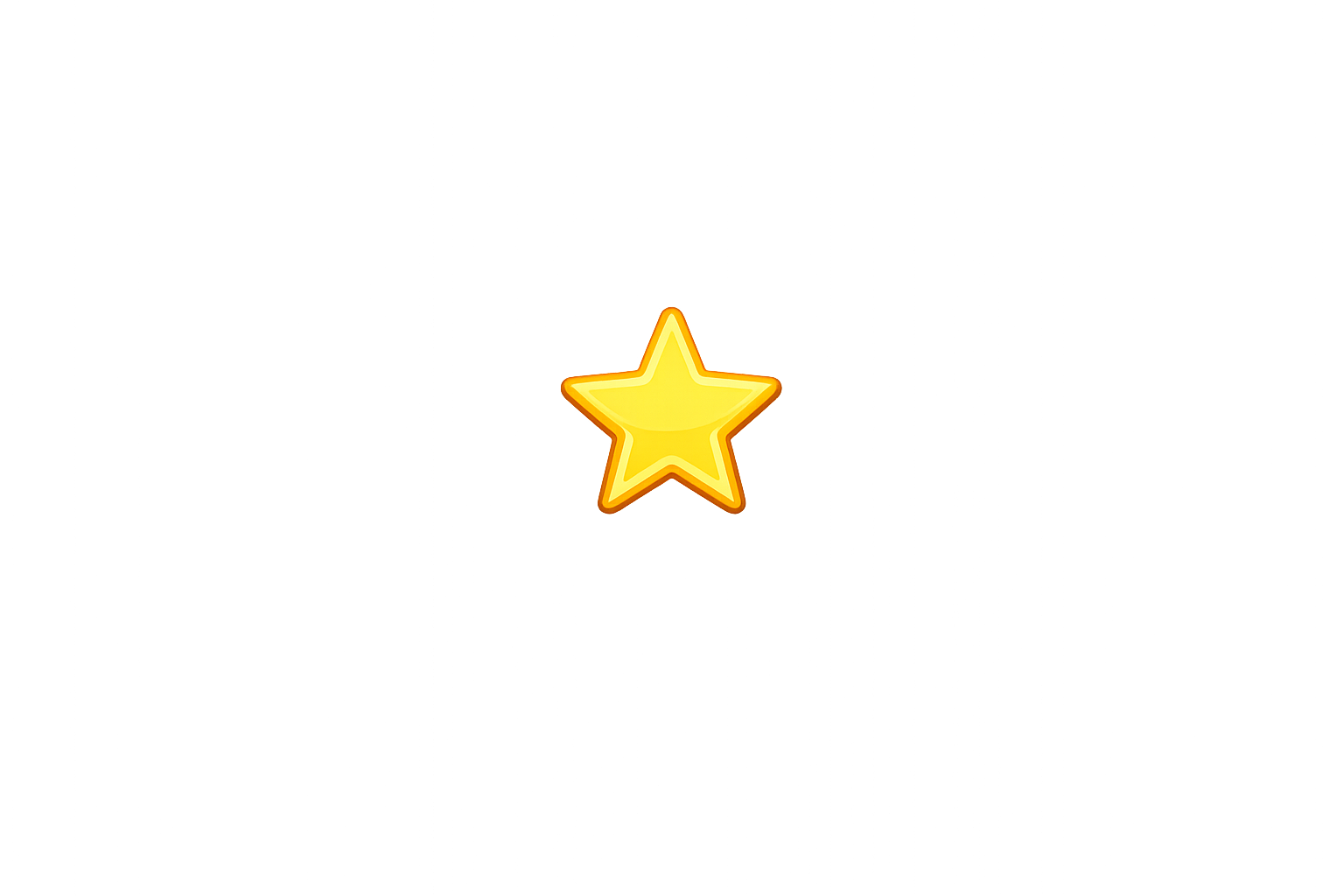 Une étoile dorée brillamment illuminée posée sur une surface réfléchissante.