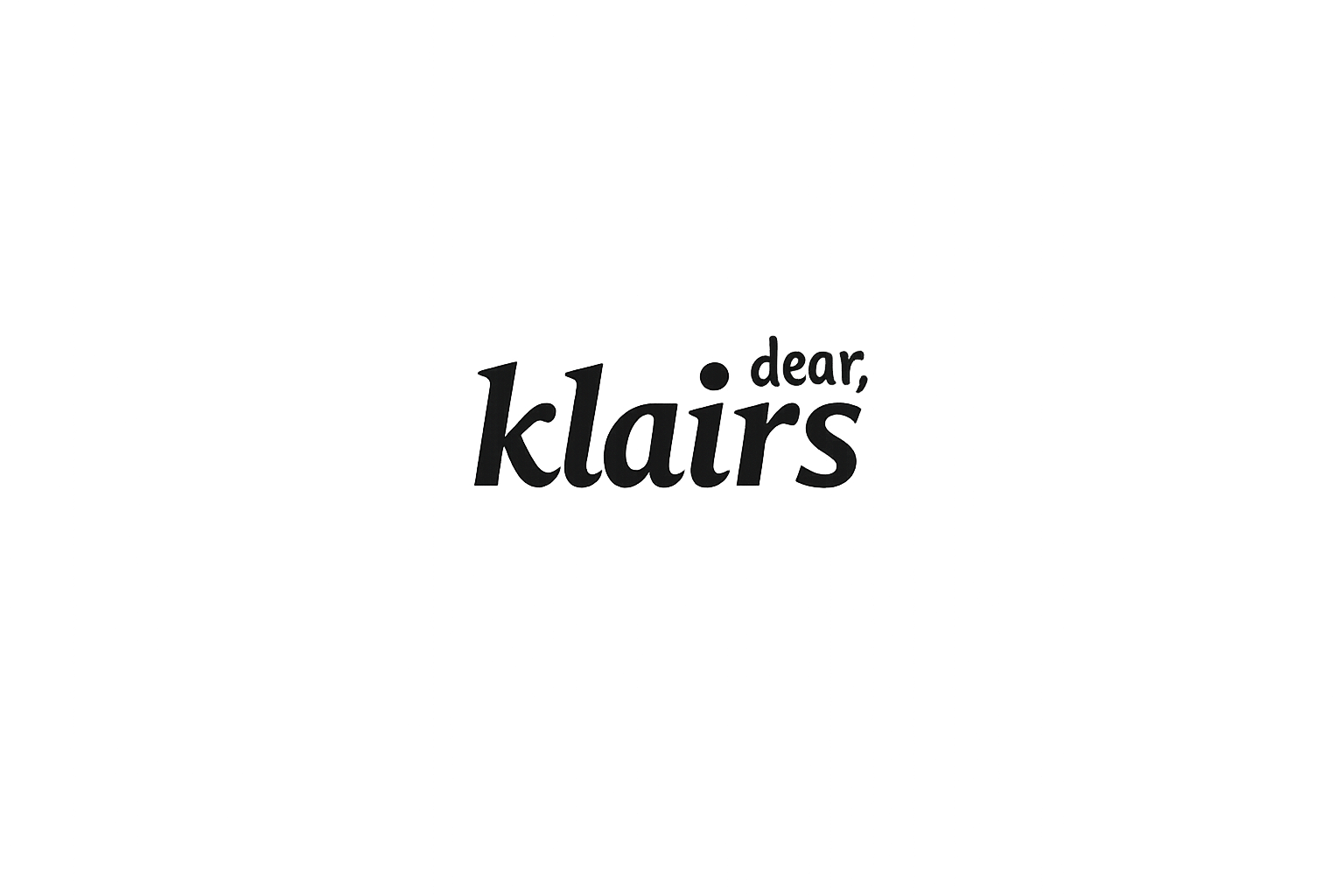 Texte disant 'dear, klairs' sur un fond noir