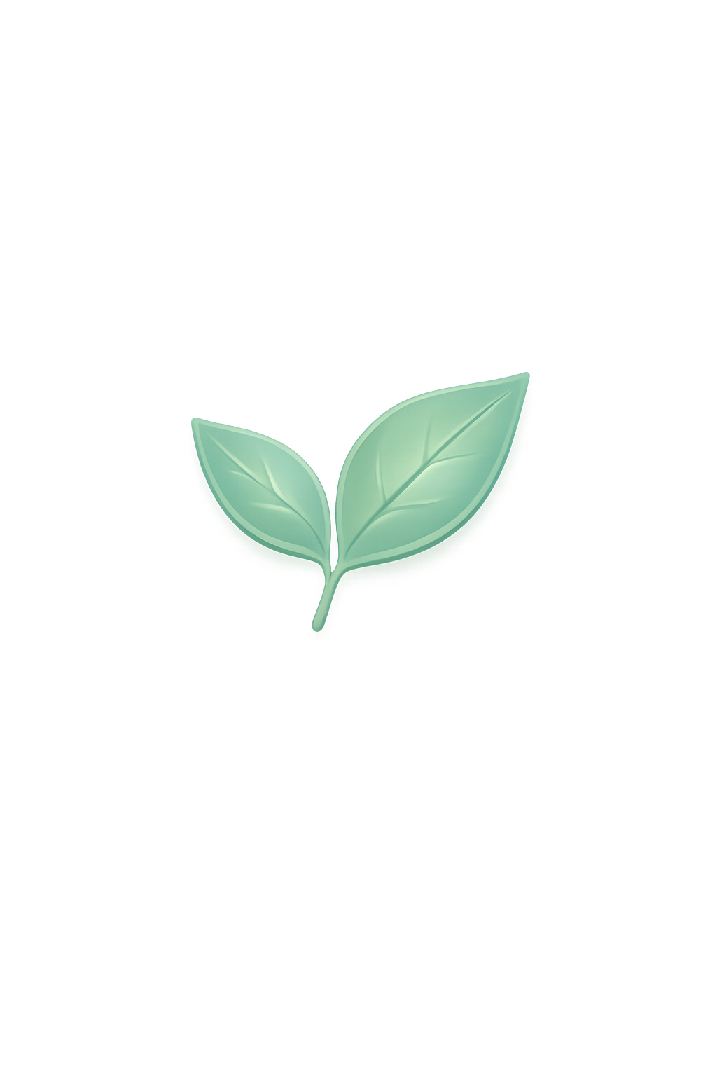 Une icône représentant deux feuilles vertes