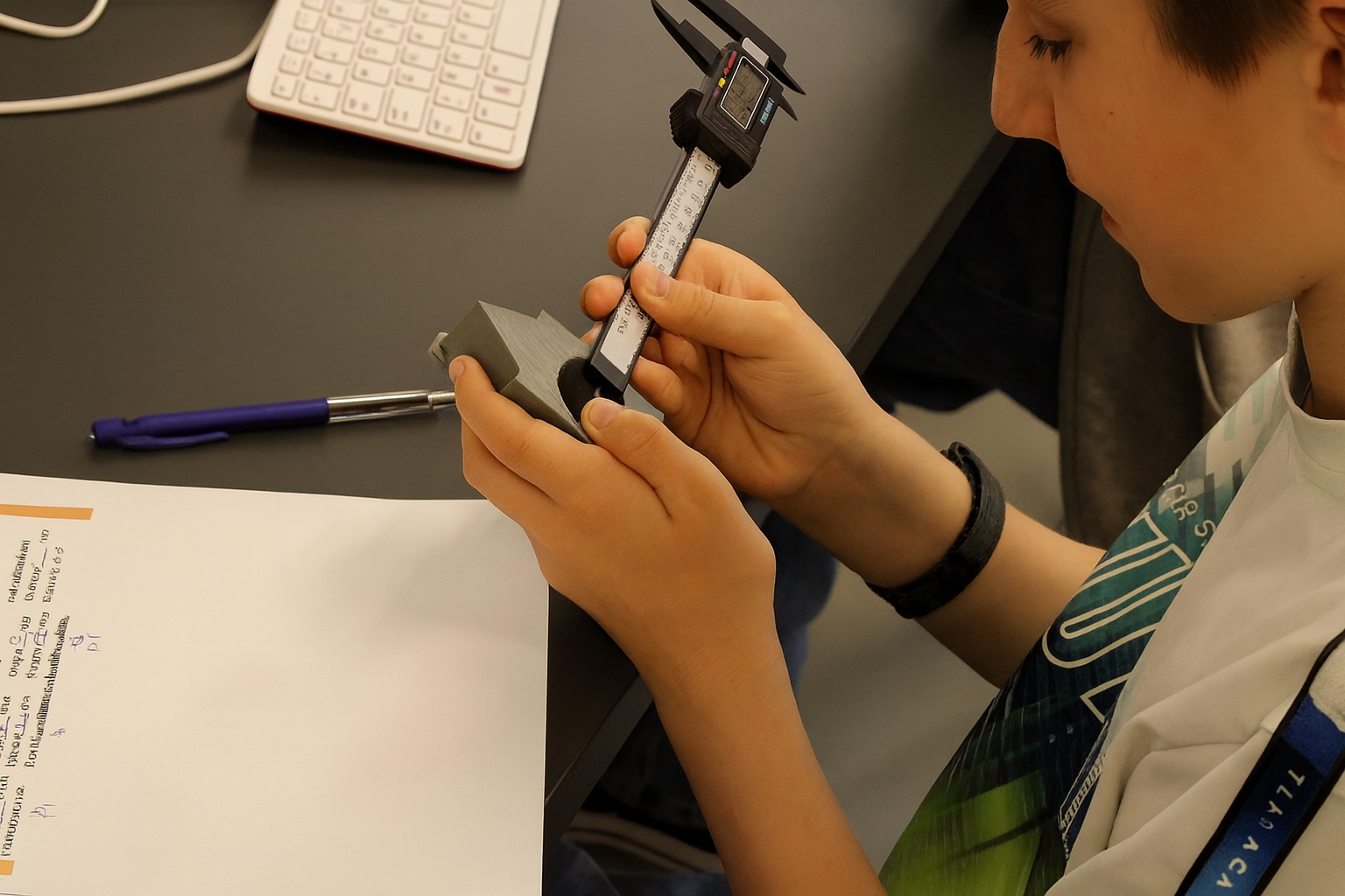 Leerling werkt geconcentreerd aan een praktische techniekopdracht tijdens een STEM-les.