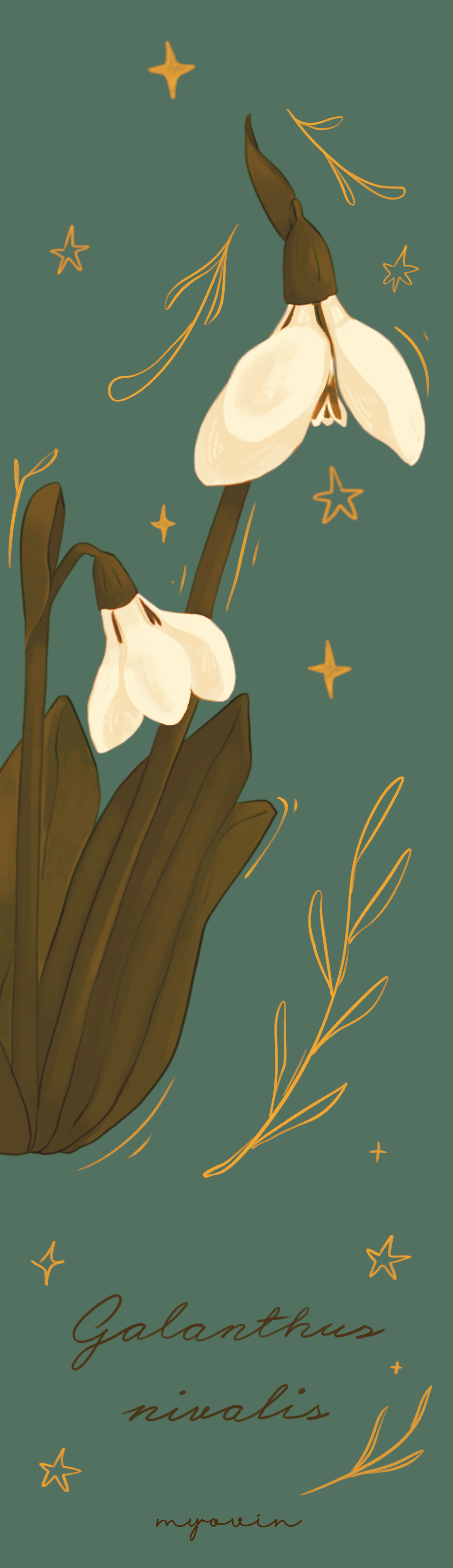 Botanical Bookmark 'Snowdrop'