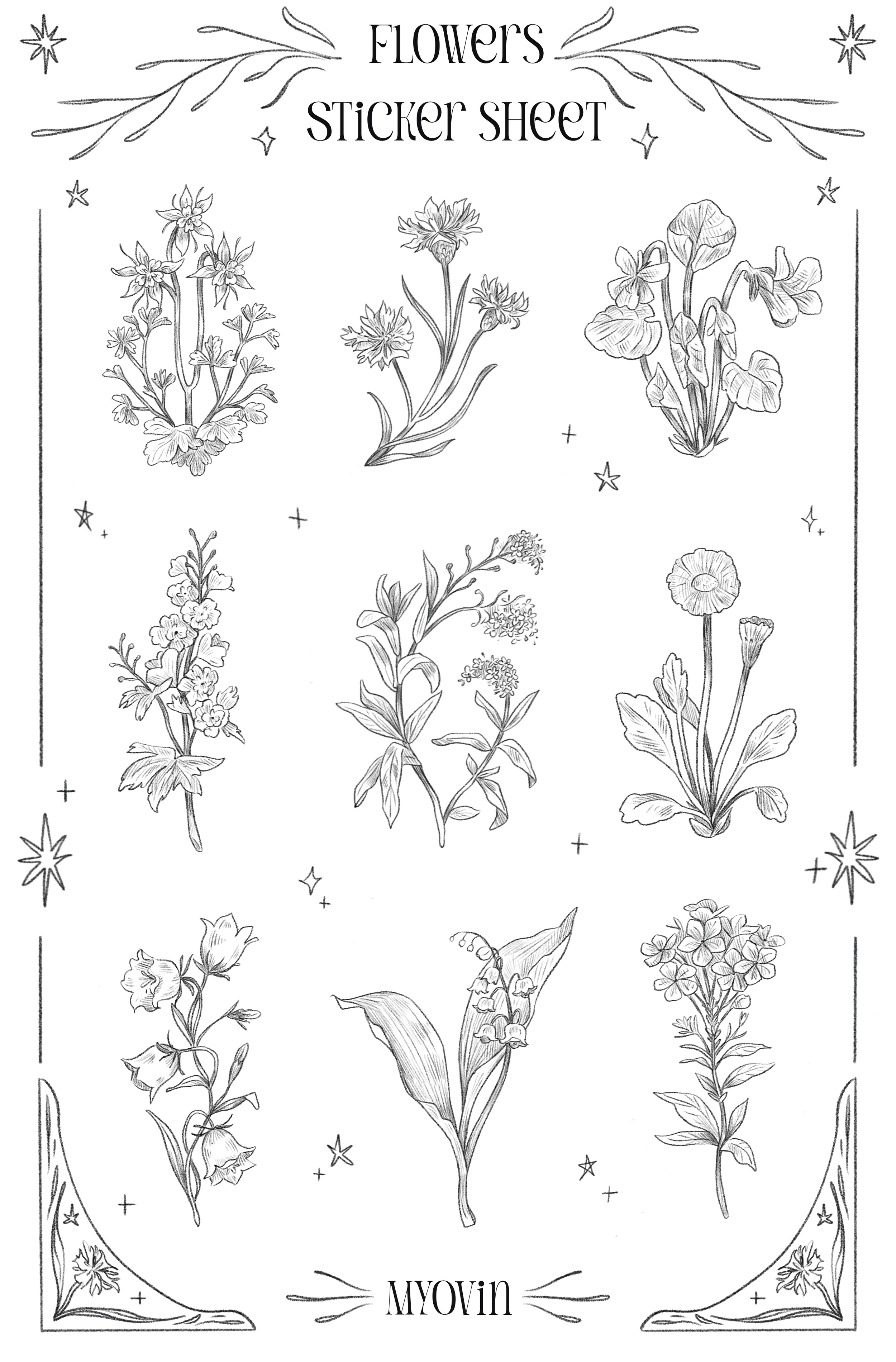 Sticker Sheet 'Flowers'