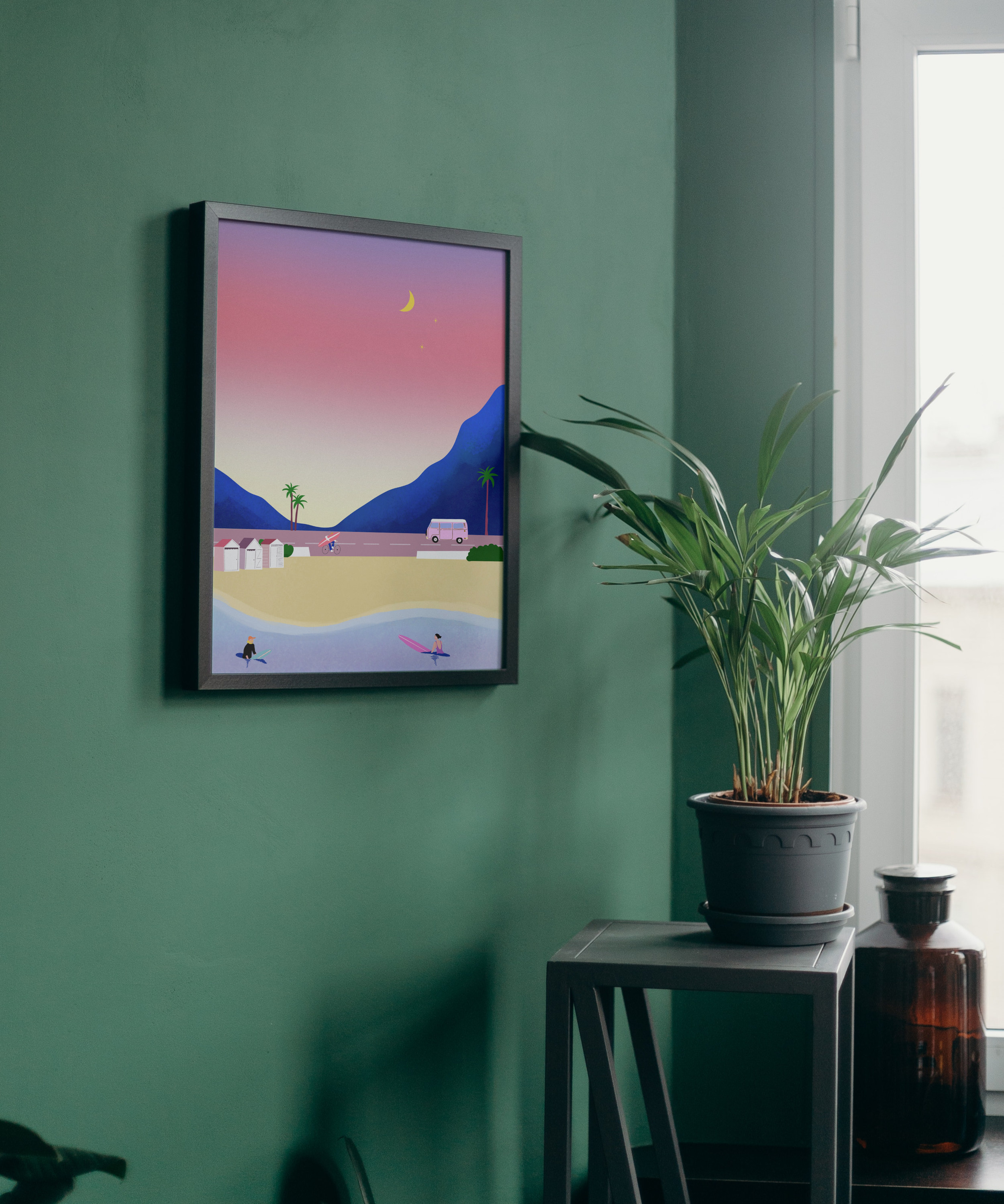 Affiche A3 Plage de nuit