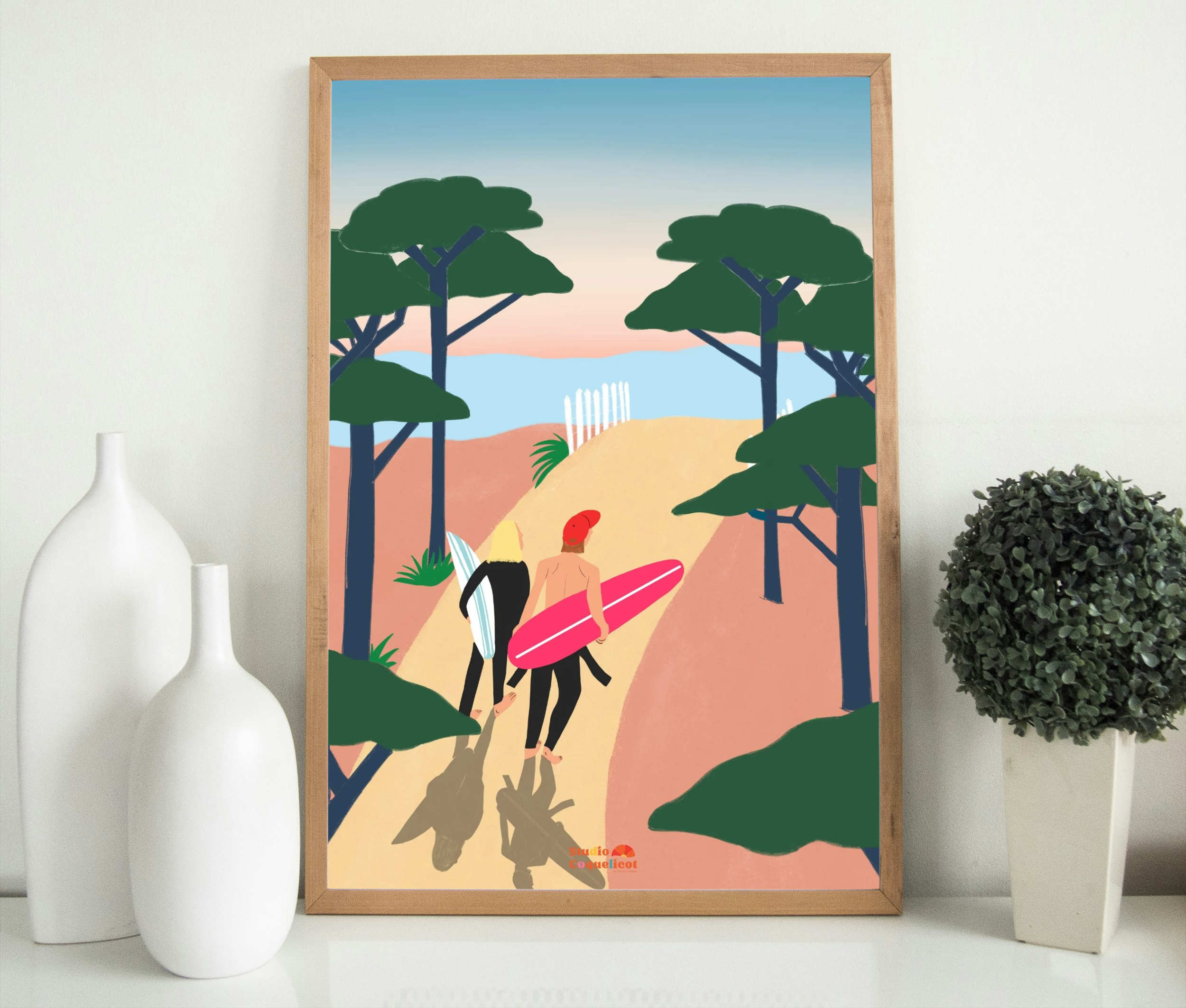 Affiche A3 Les Surfeurs