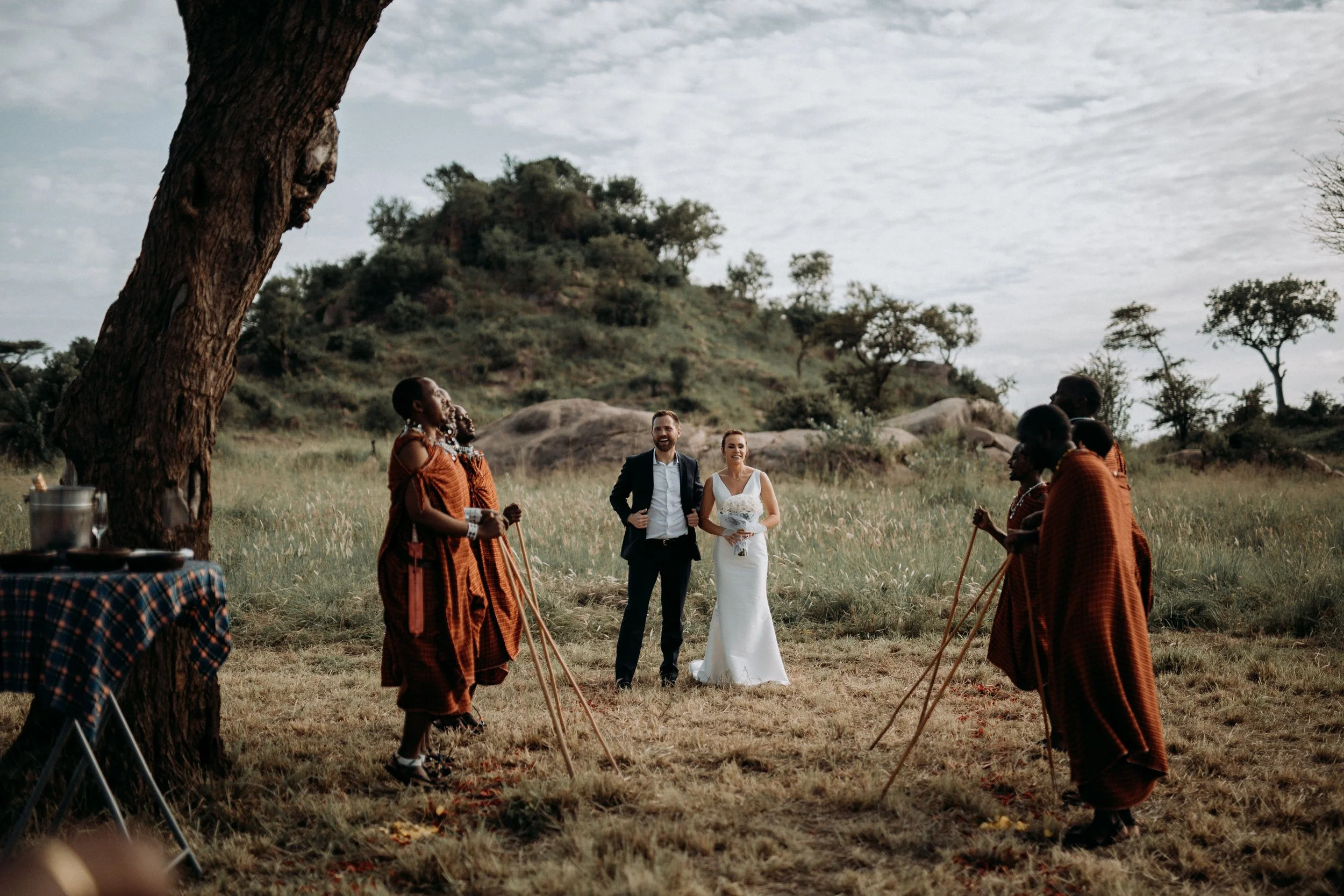 Serengeti elopement with Maasai blessing