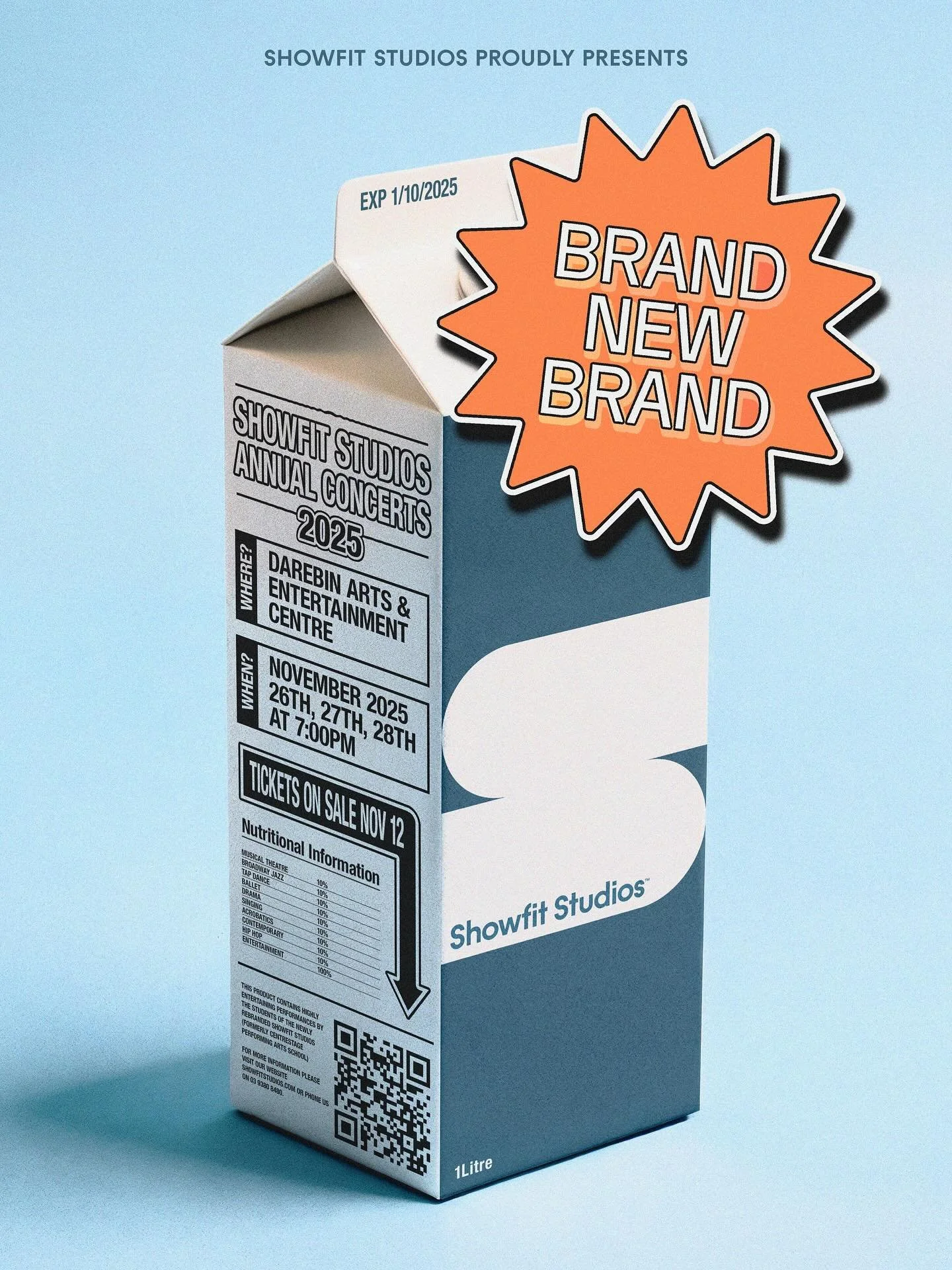SHOWFIT STUDIOS PRESENTS:
BRAND NEW BRAND 🩵

Tickets Launch on the 12th November at 11:30am! 

We have 3 concerts this year! Based off your anticipation tickets are expected to sell, so get in quick!

Set your alarms, this concert is shaping up to b