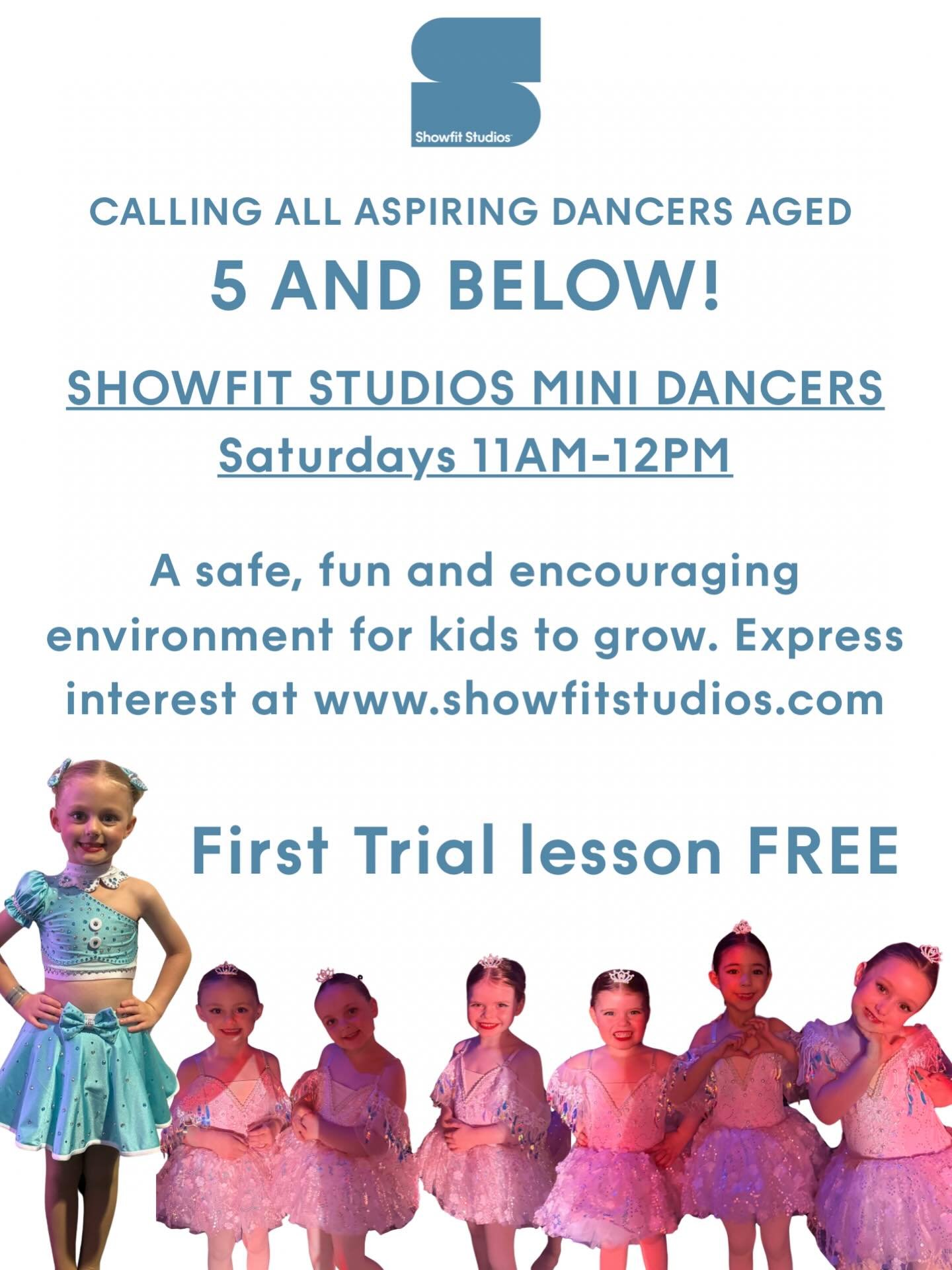 SHOWFIT STUDIOS MINI DANCERS! 🩰

Calling all Dancers aged 5 and below!
We offer a wonderful, fun, encouraging Dance class just for you, every Saturday at 11am-12pm! 🩵

Offering Ballet, Tap and Jazz, teaching fundamental foundational skills, dance t