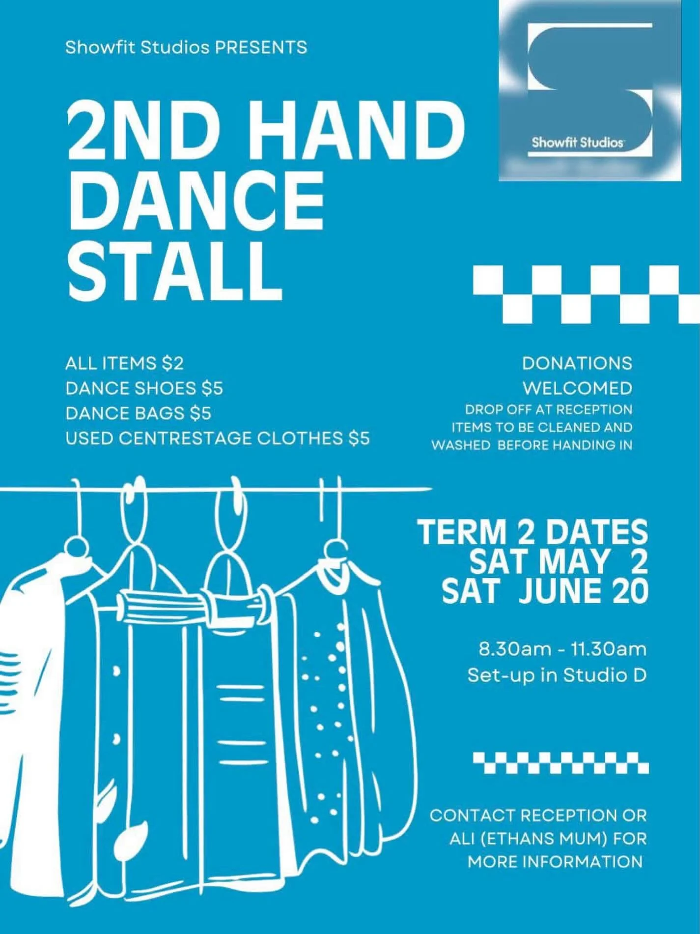 ✨ It&rsquo;s back! Our 2nd Hand Dance Stall is on again! ✨

Missed the first one, or ready for another treasure hunt? Come grab some great pre-loved dance finds at bargain prices.

Upcoming Stall Dates
&bull; Saturday May 2
&bull; Saturday June 20

T
