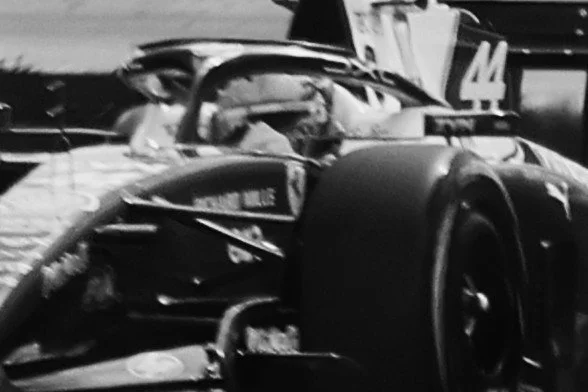 F1 #44 Lewis Hamilton in B&W - Silverstone 2026