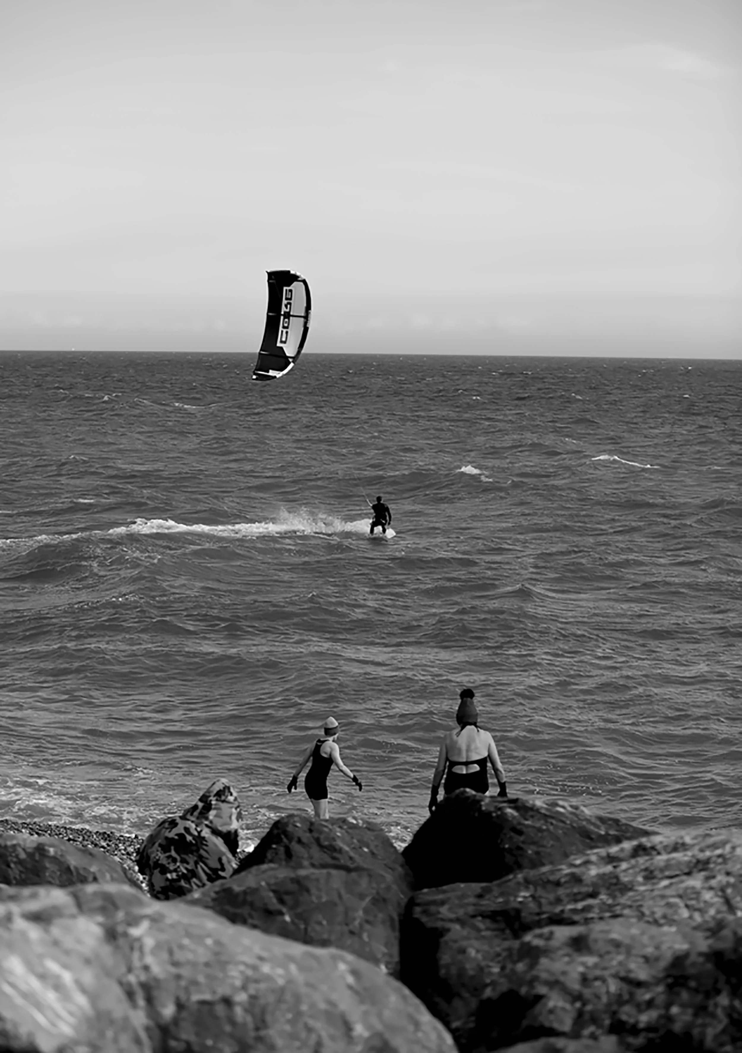 Sea swimmer and para-surfer at Hythe, Kent