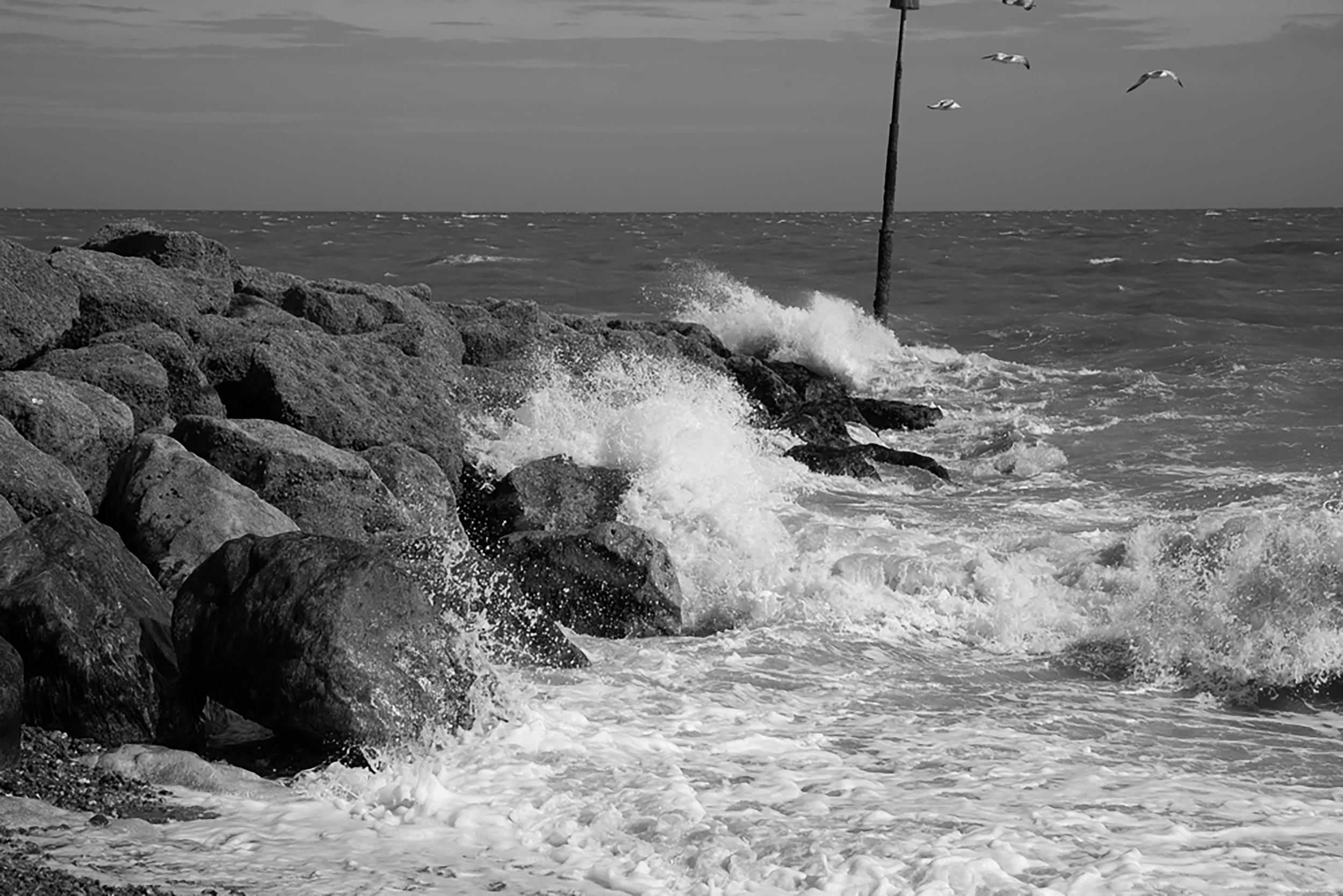 Wave and rock action
